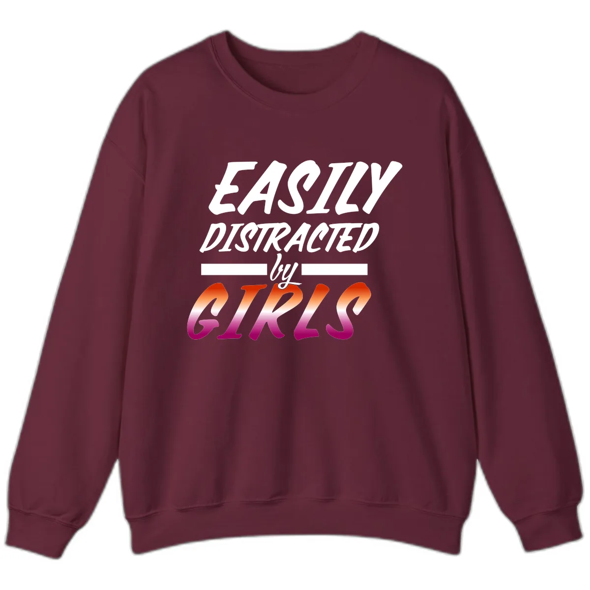 Easily Distracted by Giks Sweatshirt in Maroon
