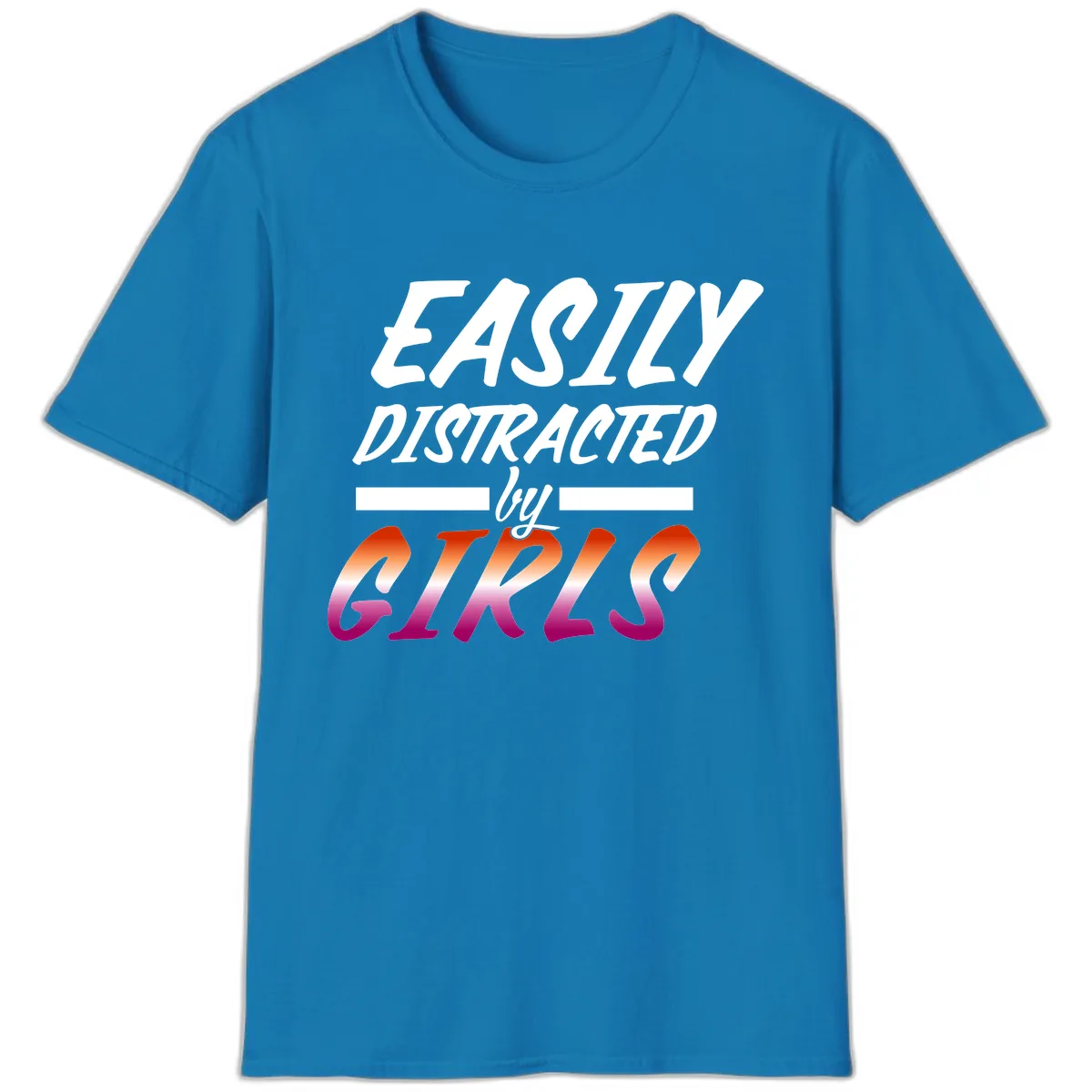 Easily Distracted by Giks T-Shirt in Sapphire