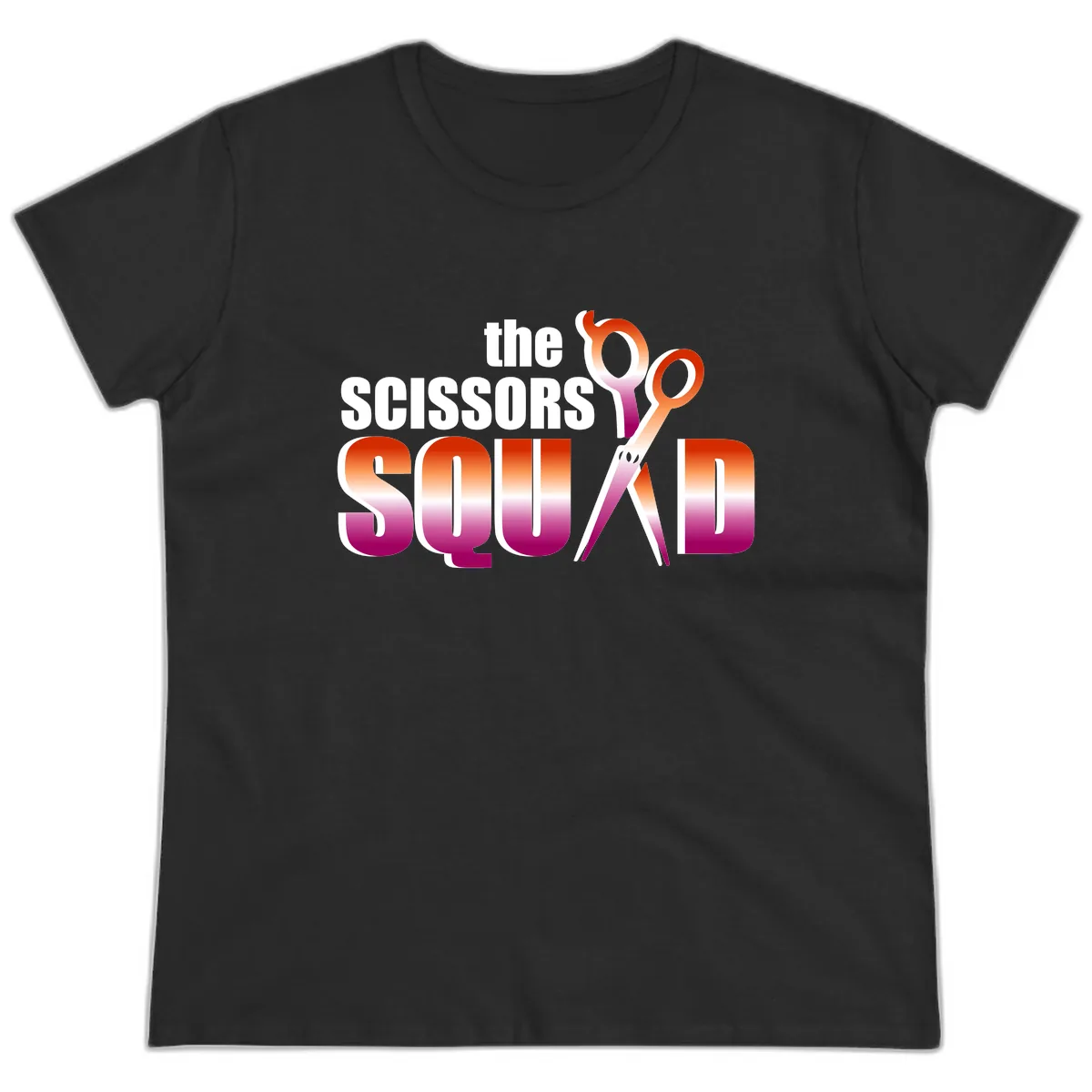 The Scissors Squad Ladies Tee in Black