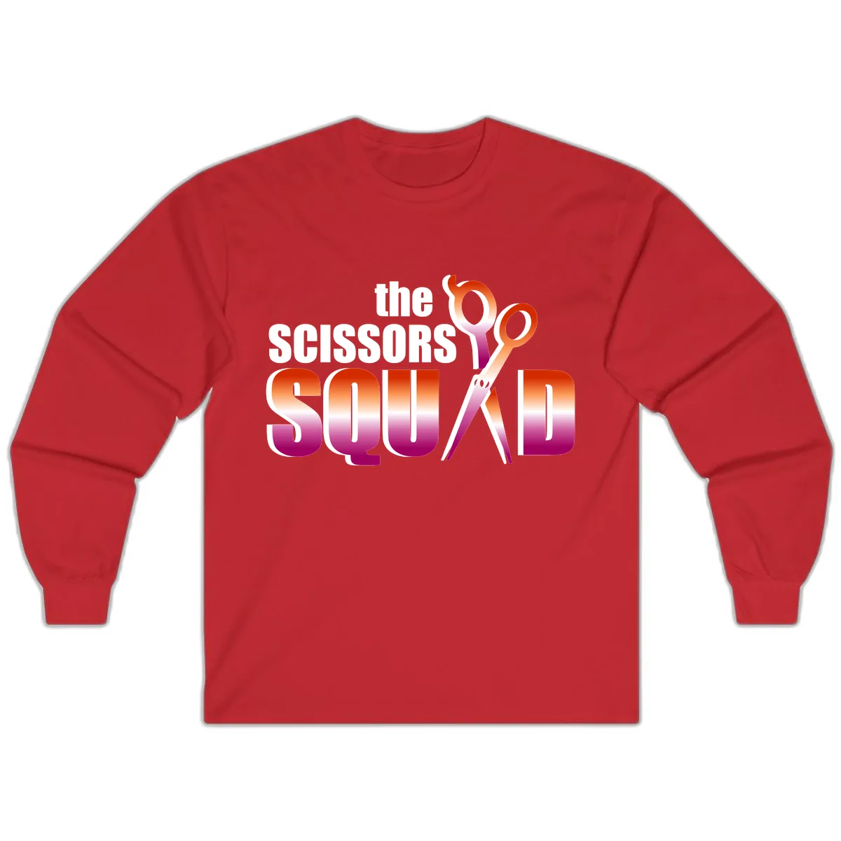 The Scissors Squad Long Sleeve in Red