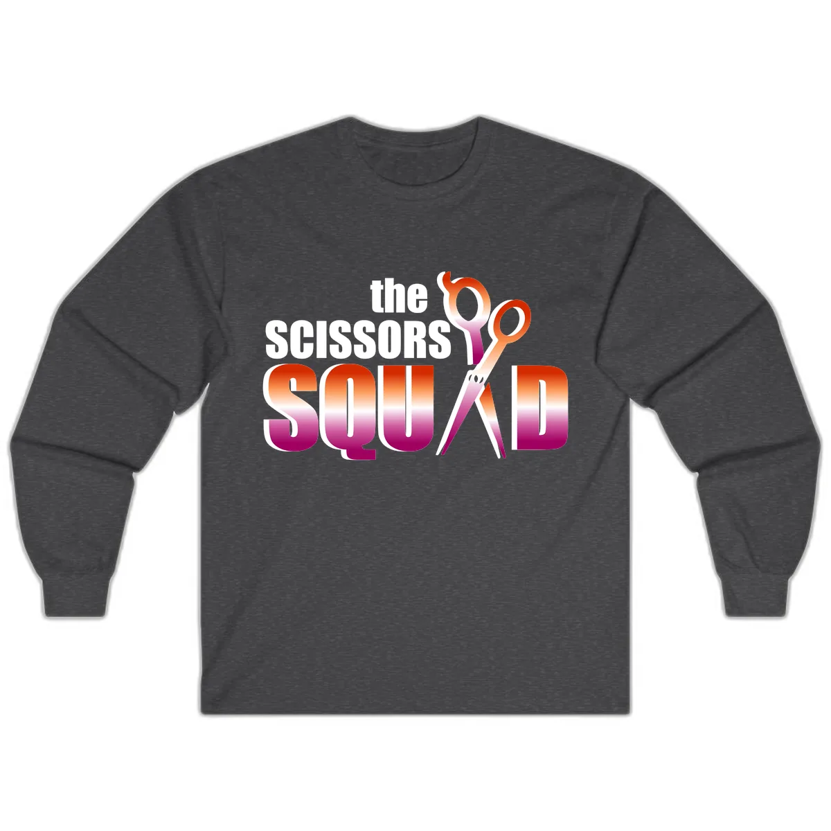 The Scissors Squad Long Sleeve in Dark Heather