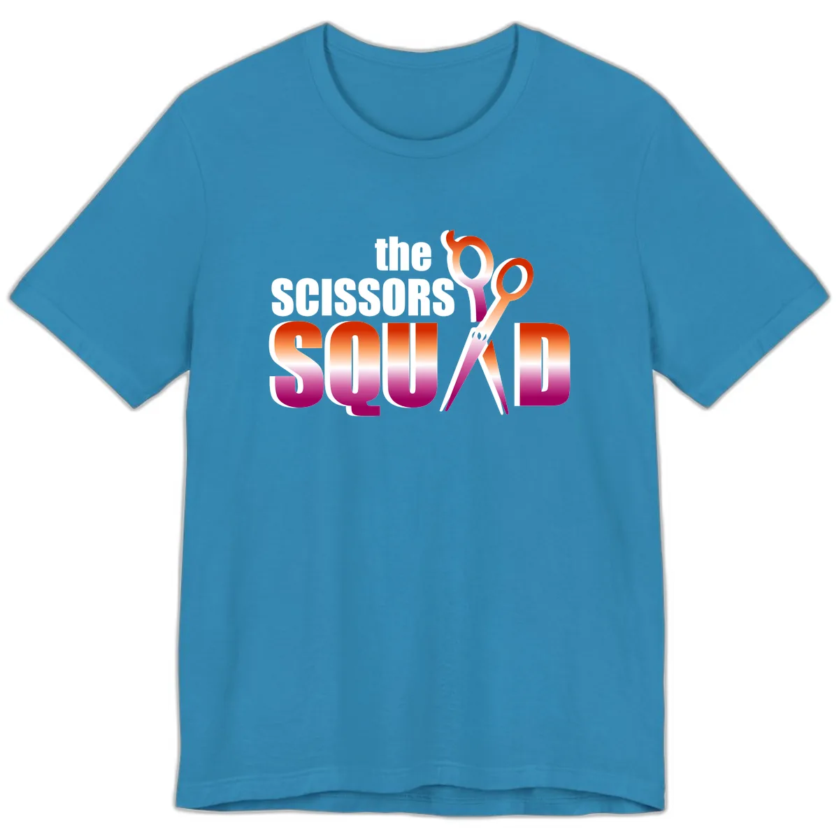 The Scissors Squad Premium T-Shirt in Aqua