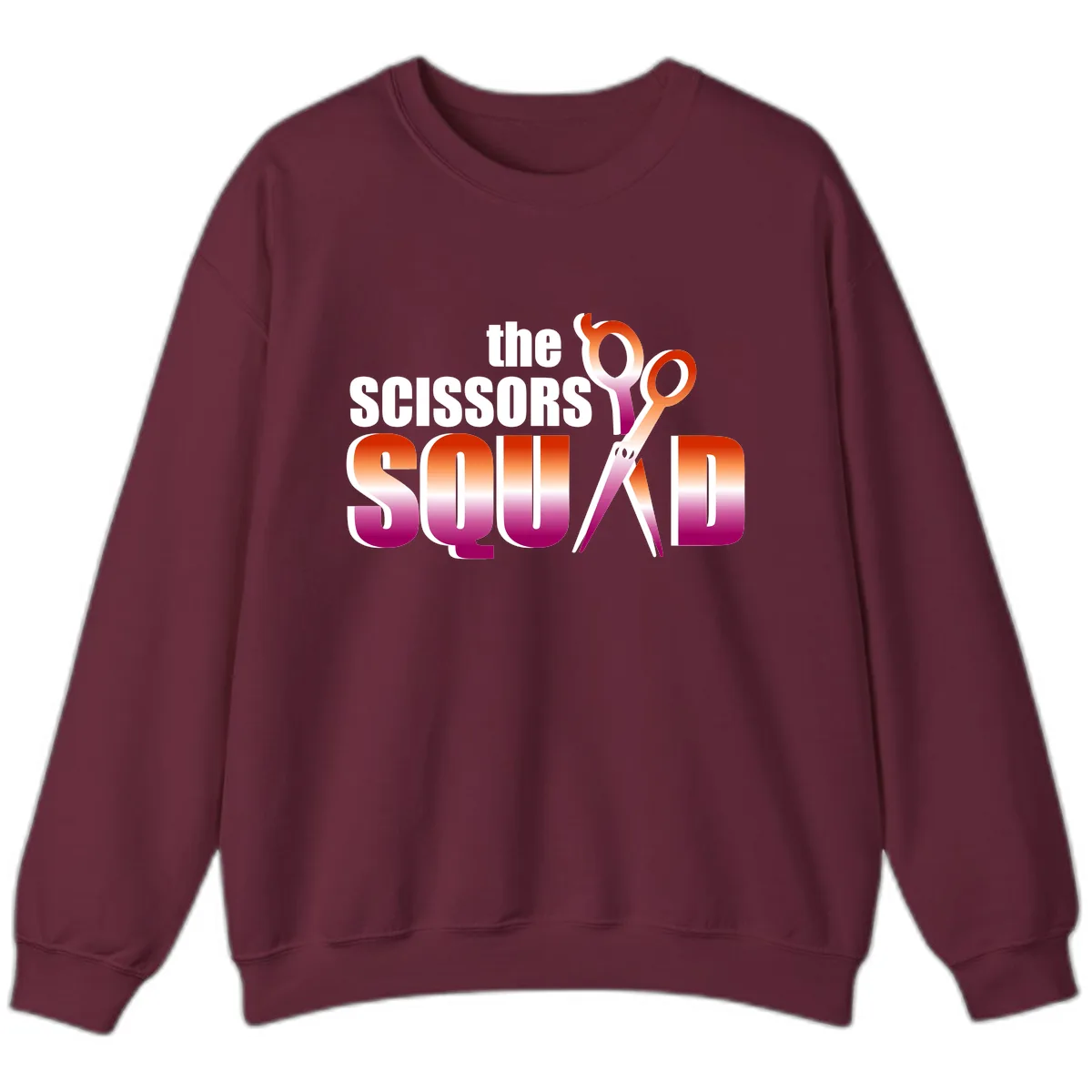 The Scissors Squad Sweatshirt in Maroon