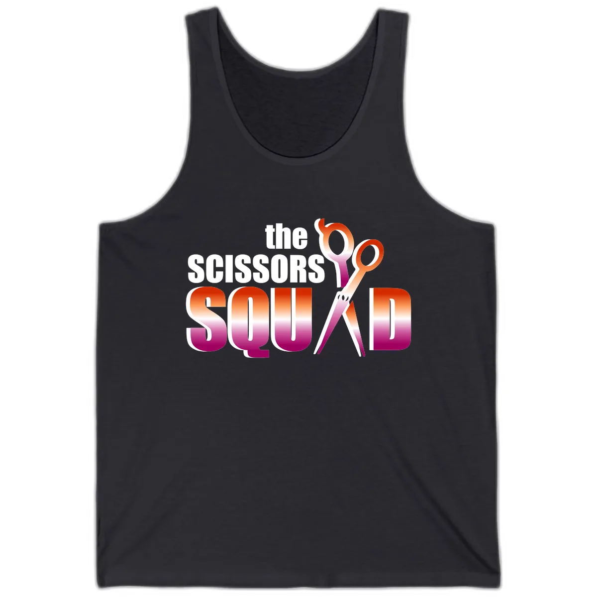 The Scissors Squad Tank in Dark Grey