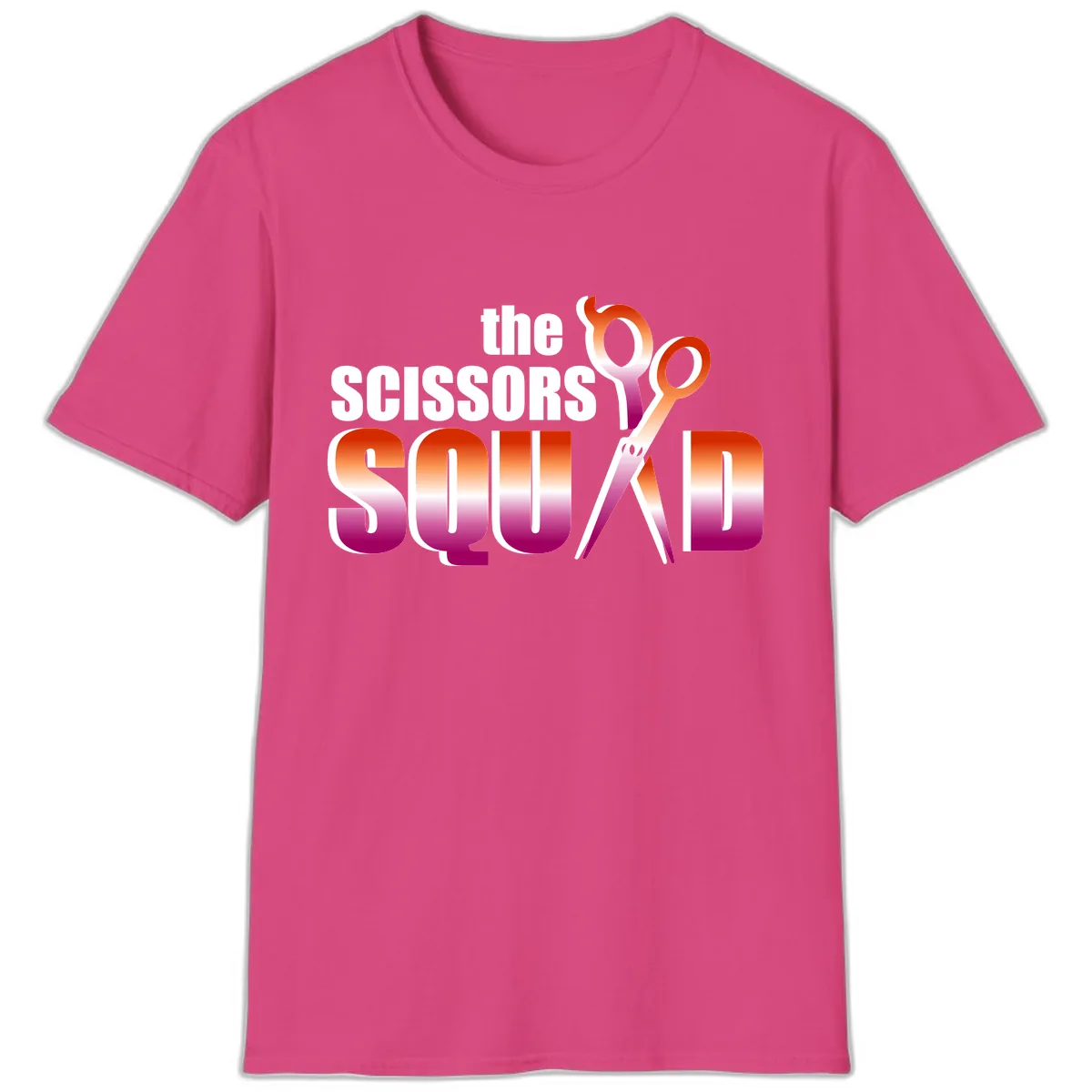 The Scissors Squad T-Shirt in Heliconia