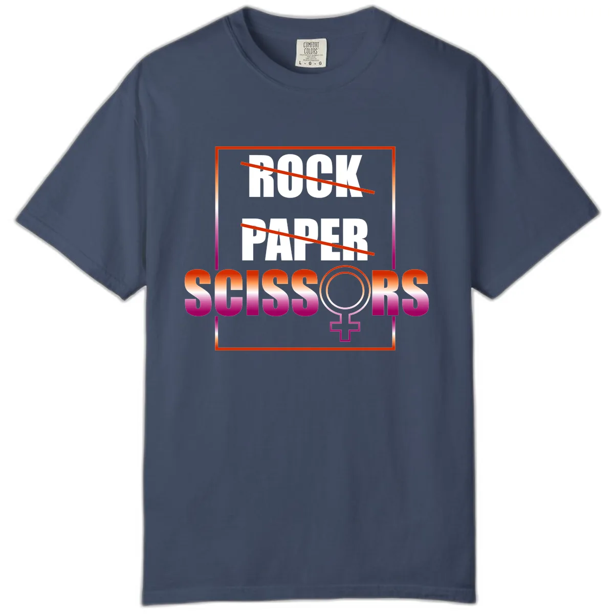 Rock Paper Scissors Pride Comfort Color in Midnight
