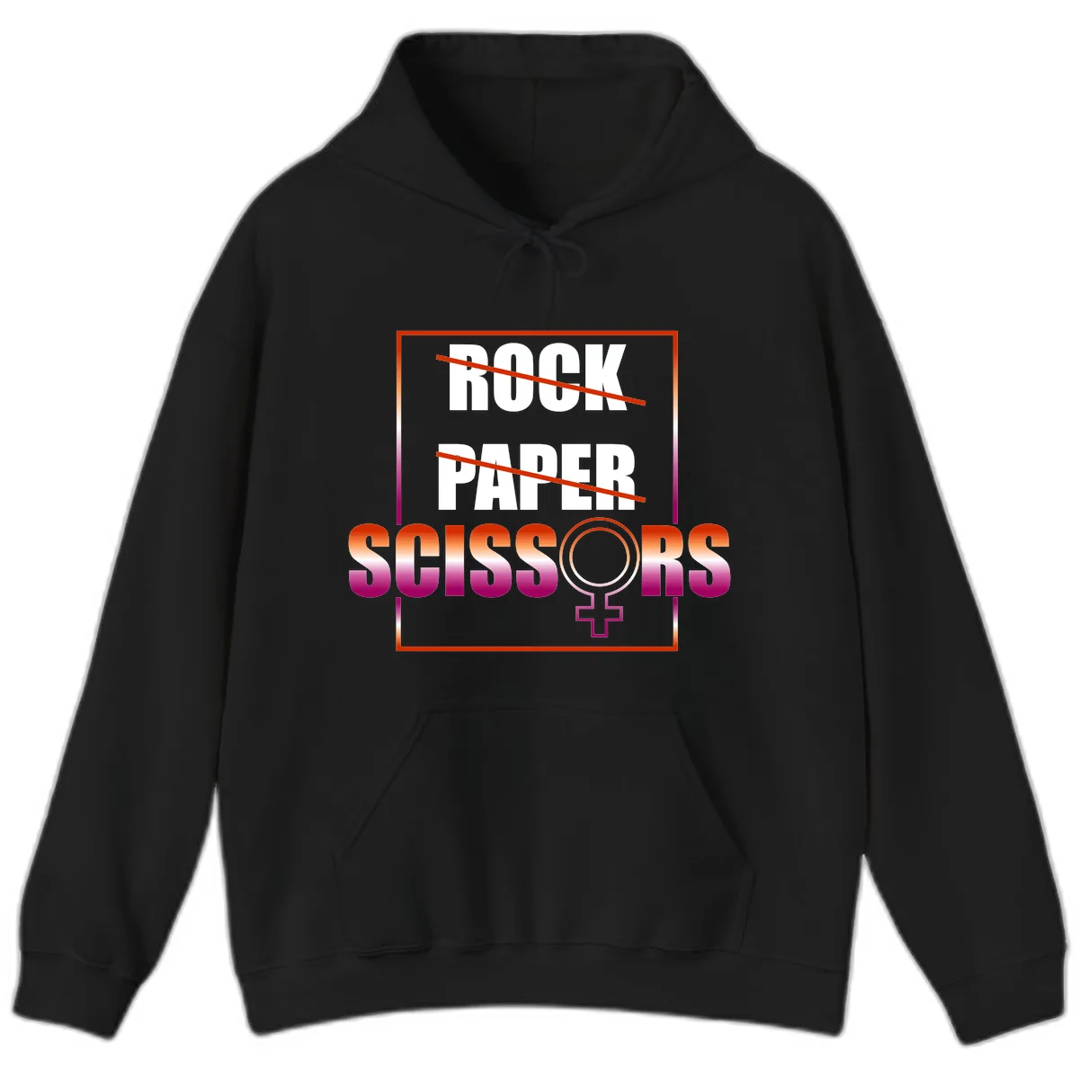 Rock Paper Scissors Pride Hoodie in Black