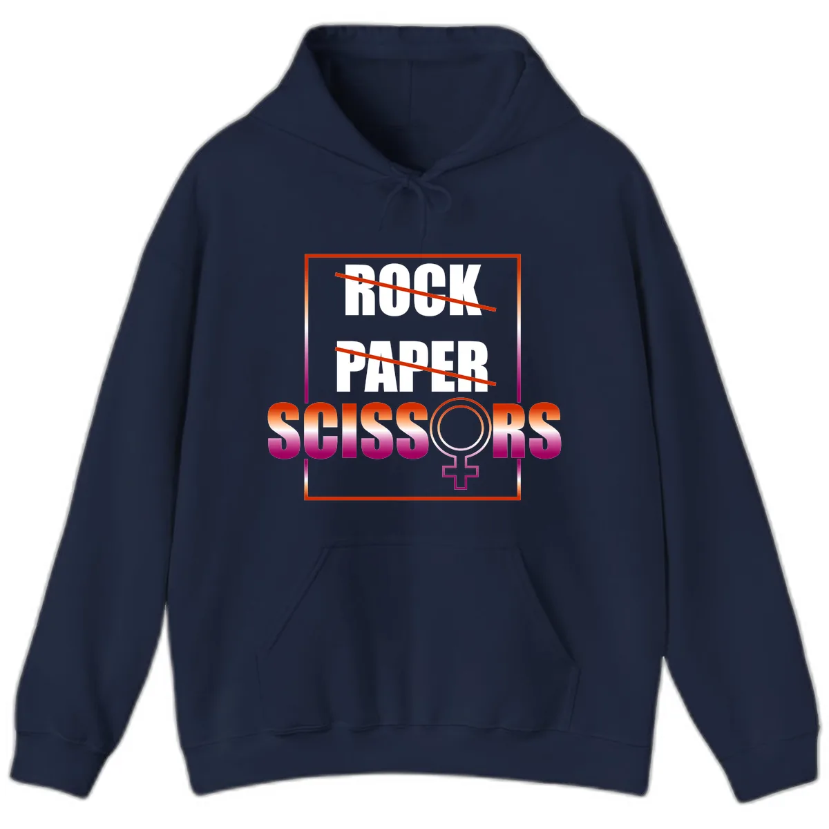Rock Paper Scissors Pride Hoodie in Navy