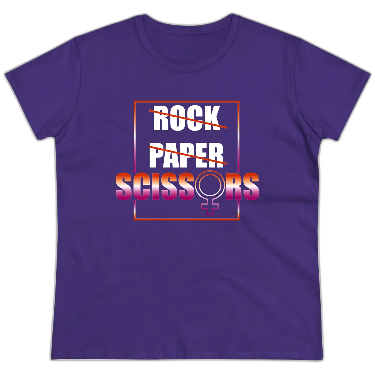Rock Paper Scissors Pride Ladies Tee in Purple
