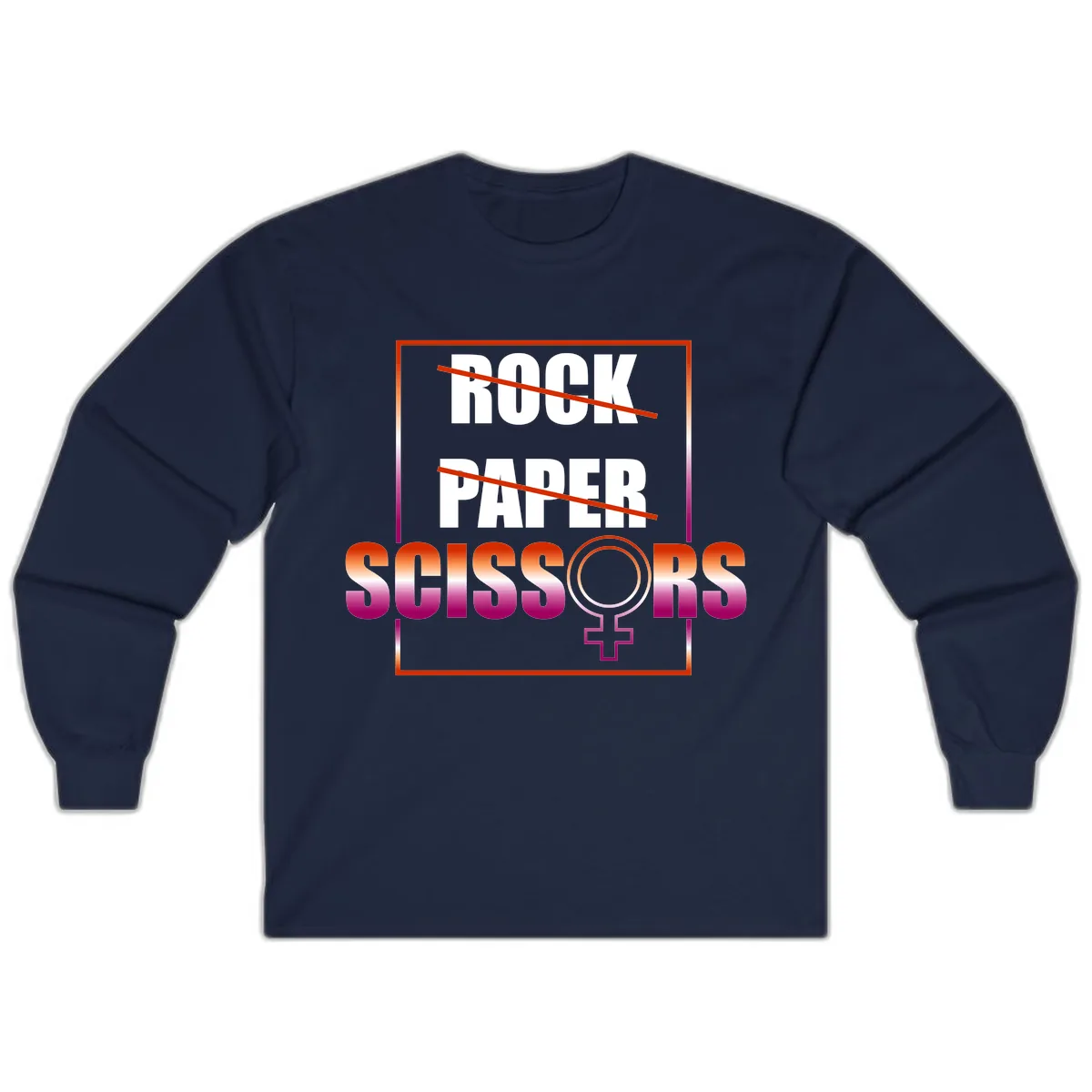 Rock Paper Scissors Pride Long Sleeve in Navy