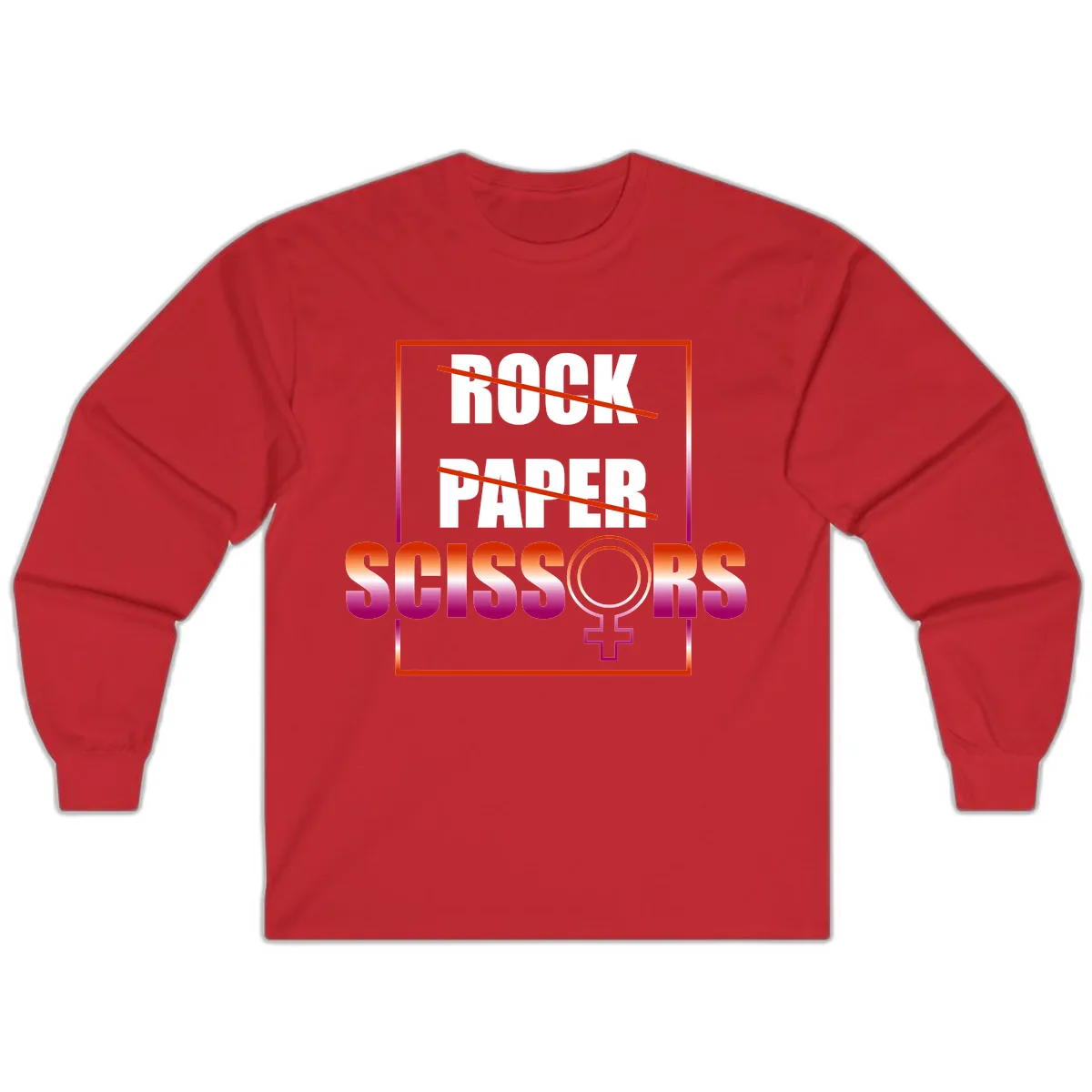 Rock Paper Scissors Pride Long Sleeve in Red