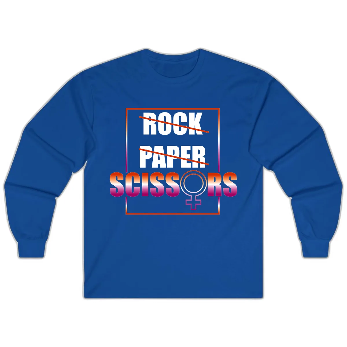 Rock Paper Scissors Pride Long Sleeve in Royal