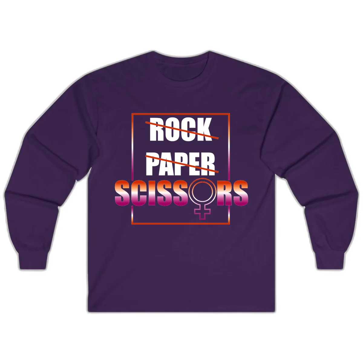 Rock Paper Scissors Pride Long Sleeve in Purple