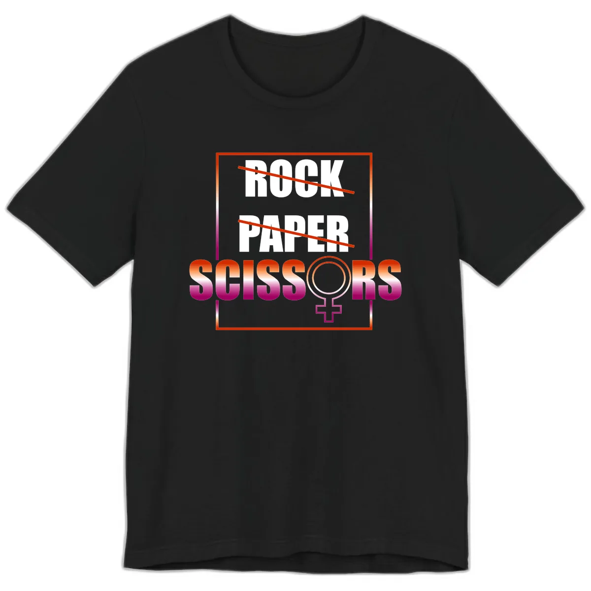 Rock Paper Scissors Pride Premium T-Shirt in Black
