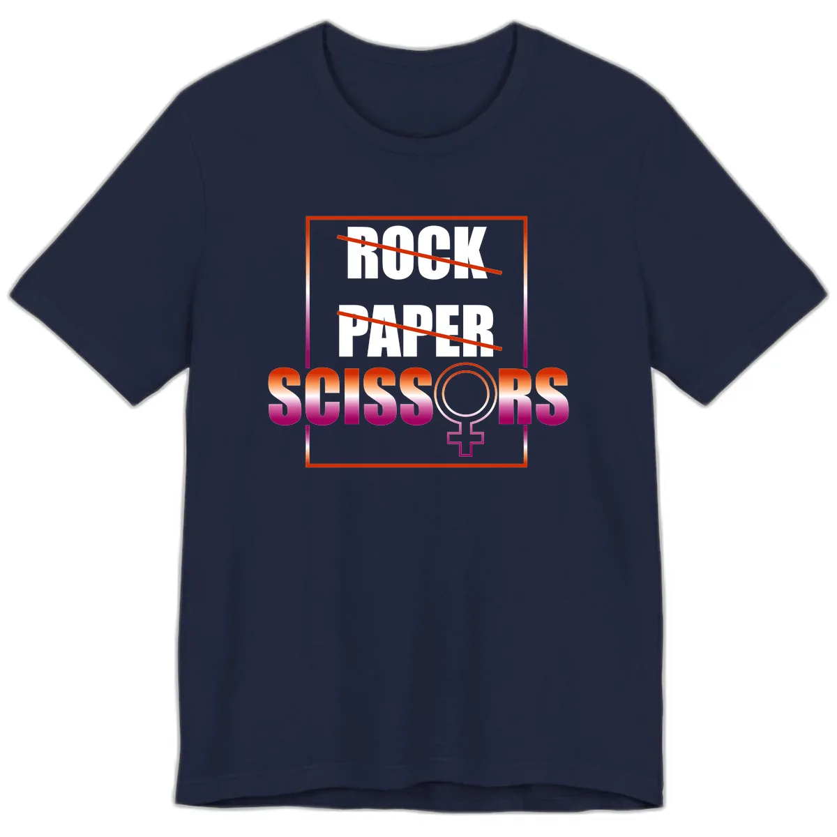 Rock Paper Scissors Pride Premium T-Shirt in Navy