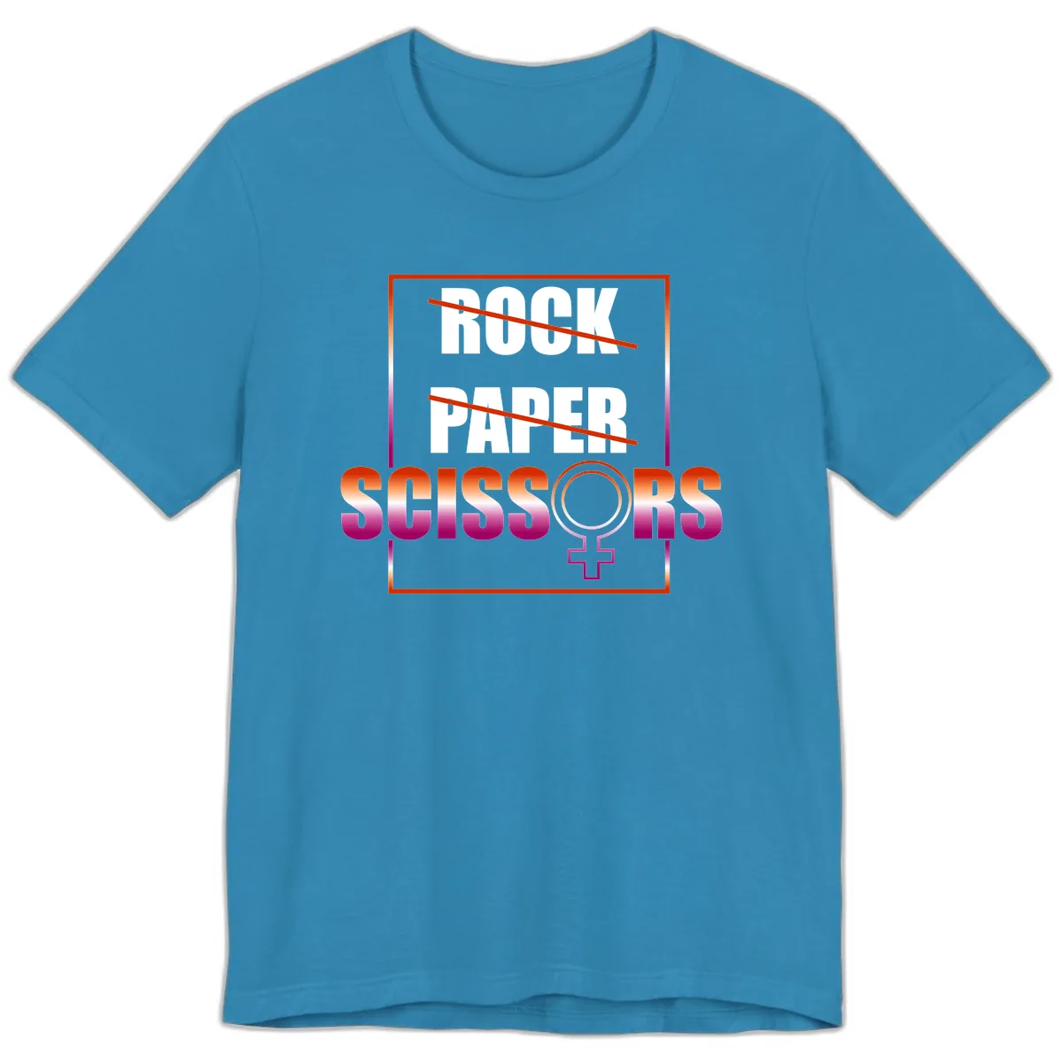 Rock Paper Scissors Pride Premium T-Shirt in Aqua