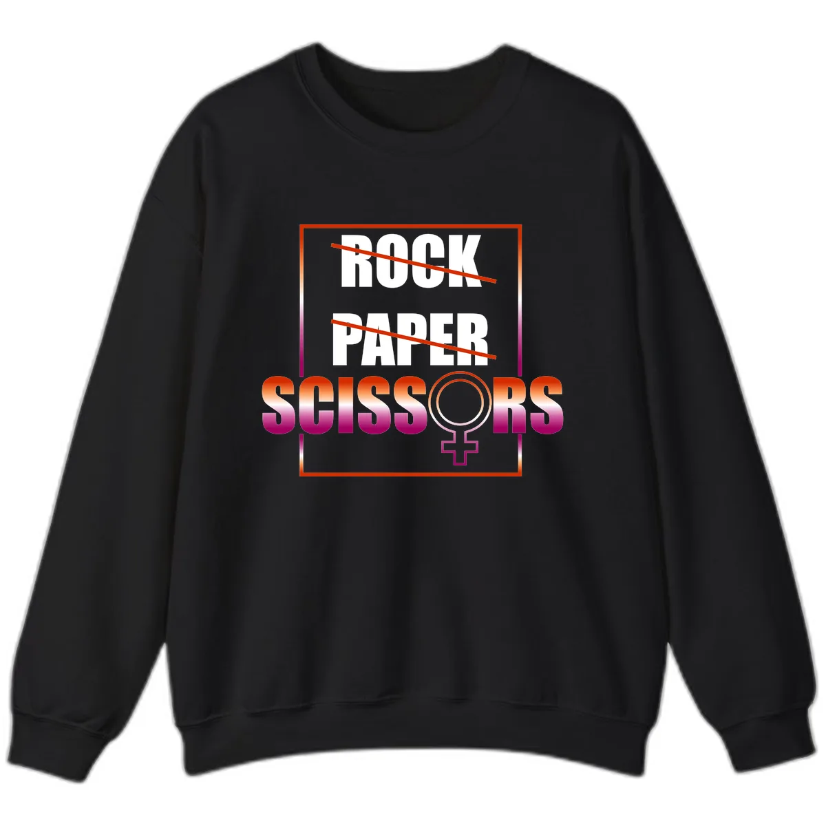 Rock Paper Scissors Pride Sweatshirt in Black