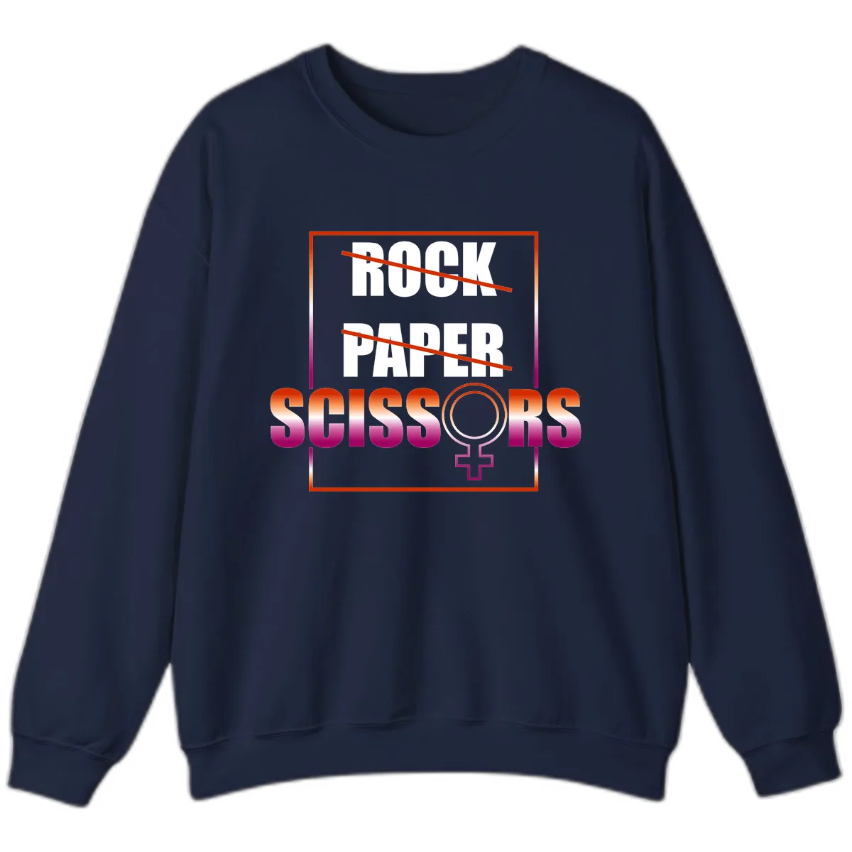 Rock Paper Scissors Pride Sweatshirt in Navy