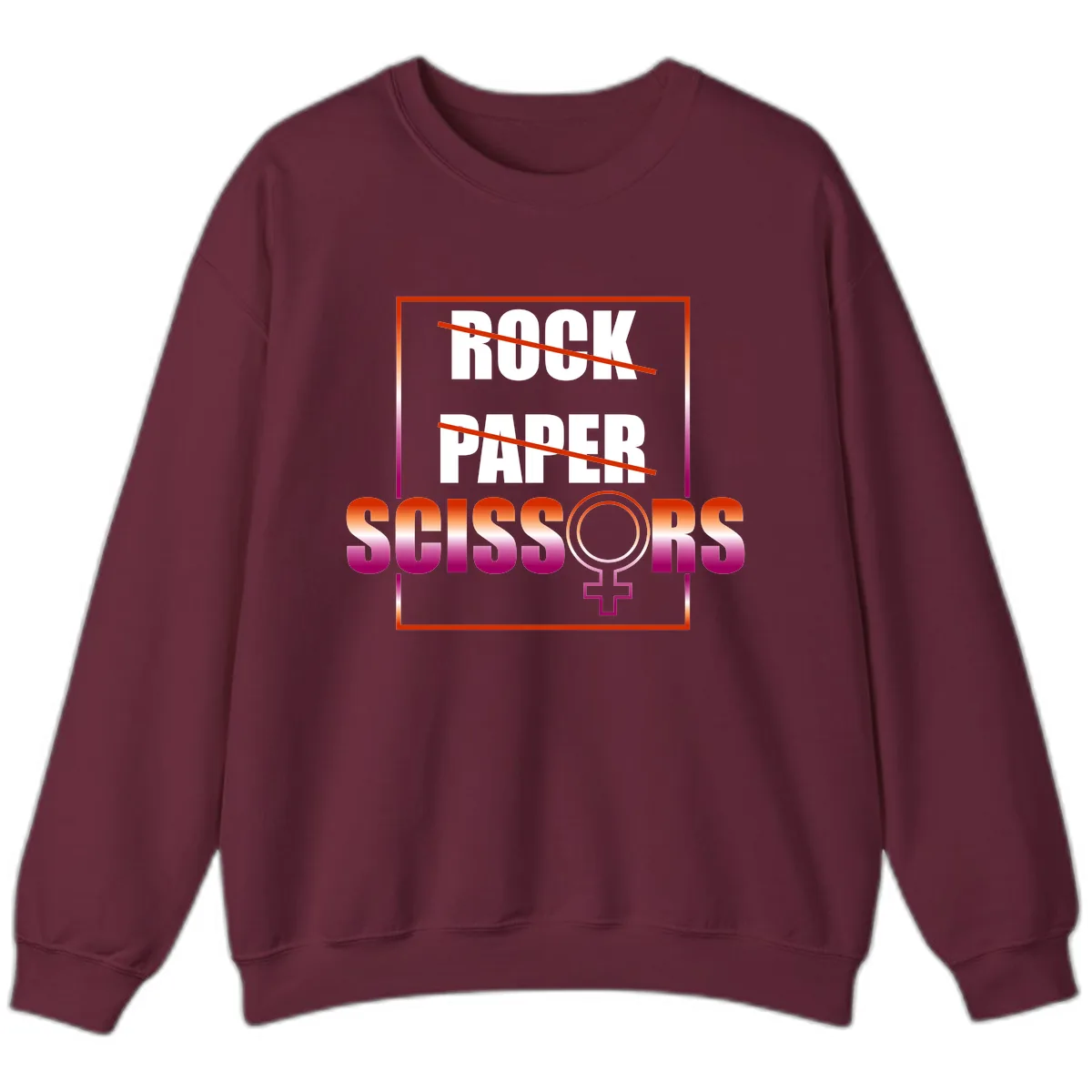 Rock Paper Scissors Pride Sweatshirt in Maroon