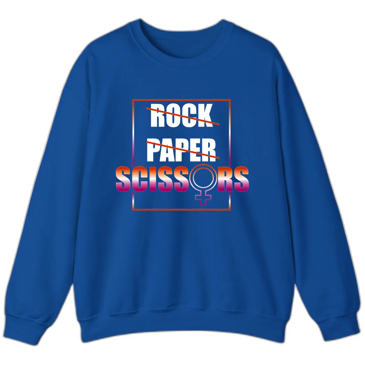 Rock Paper Scissors Pride Sweatshirt in Royal