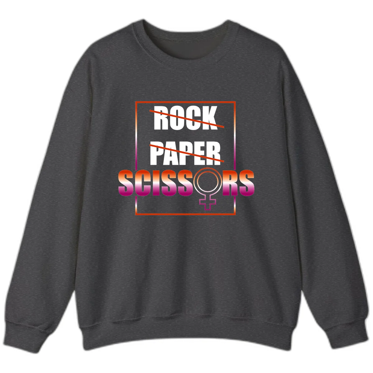 Rock Paper Scissors Pride Sweatshirt in Dark Heather