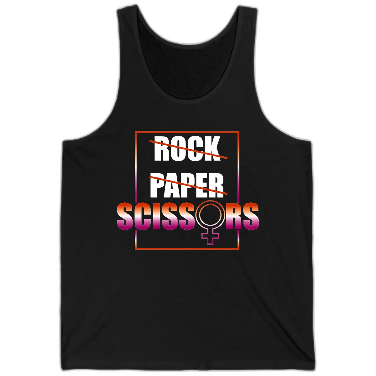 Rock Paper Scissors Pride Tank in Black