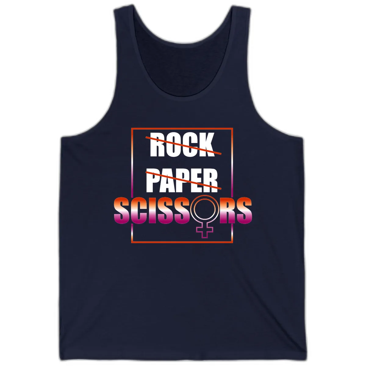 Rock Paper Scissors Pride Tank in Navy