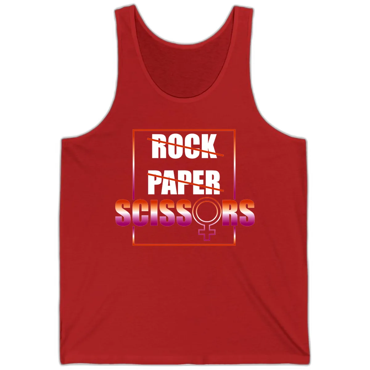 Rock Paper Scissors Pride Tank in Red