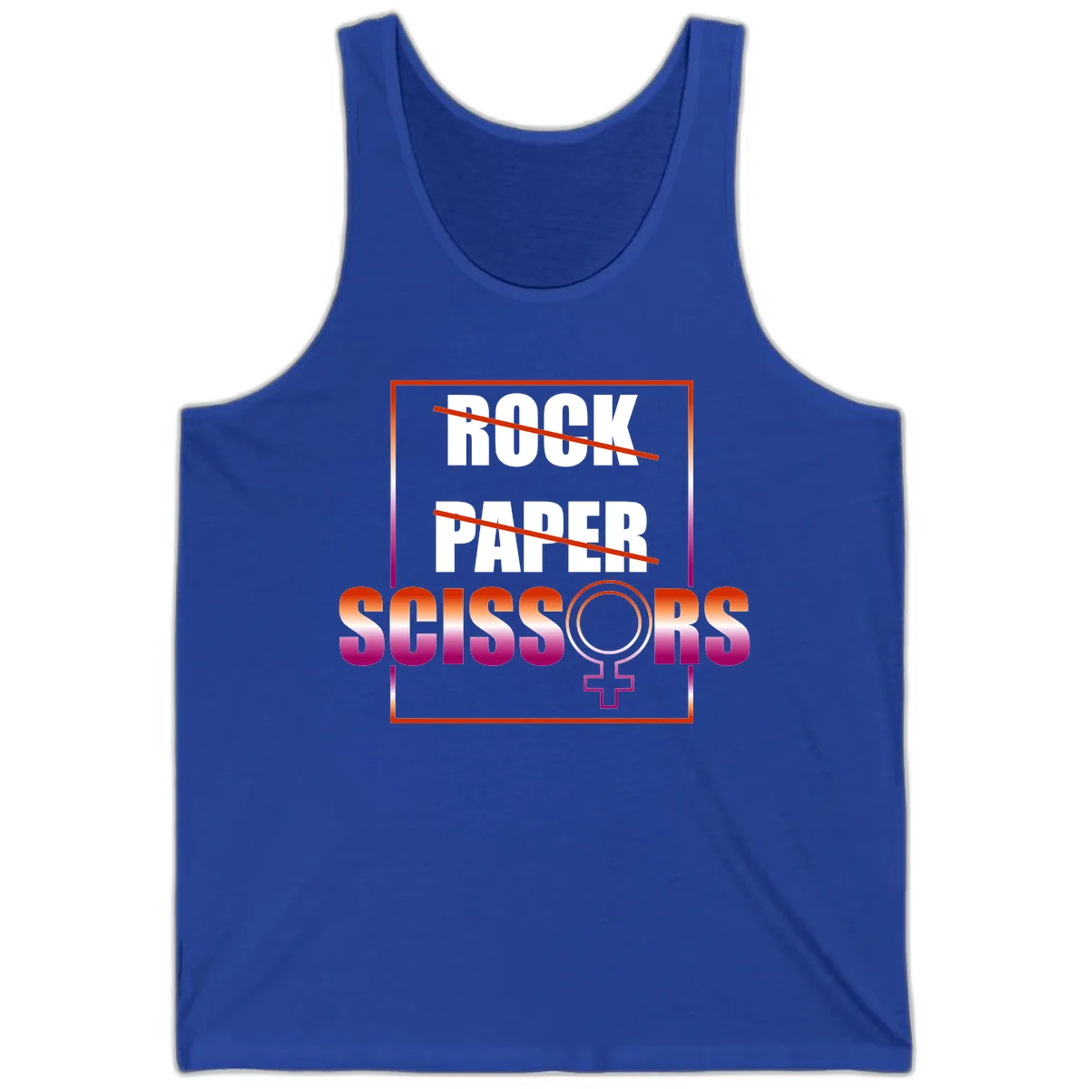 Rock Paper Scissors Pride Tank in True Royal