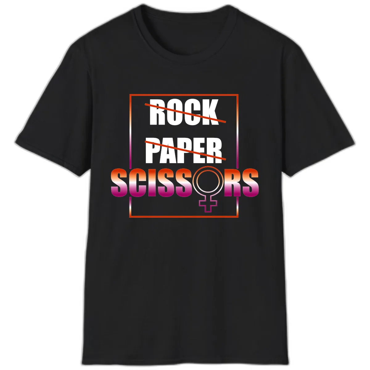 Rock Paper Scissors Pride T-Shirt in Black