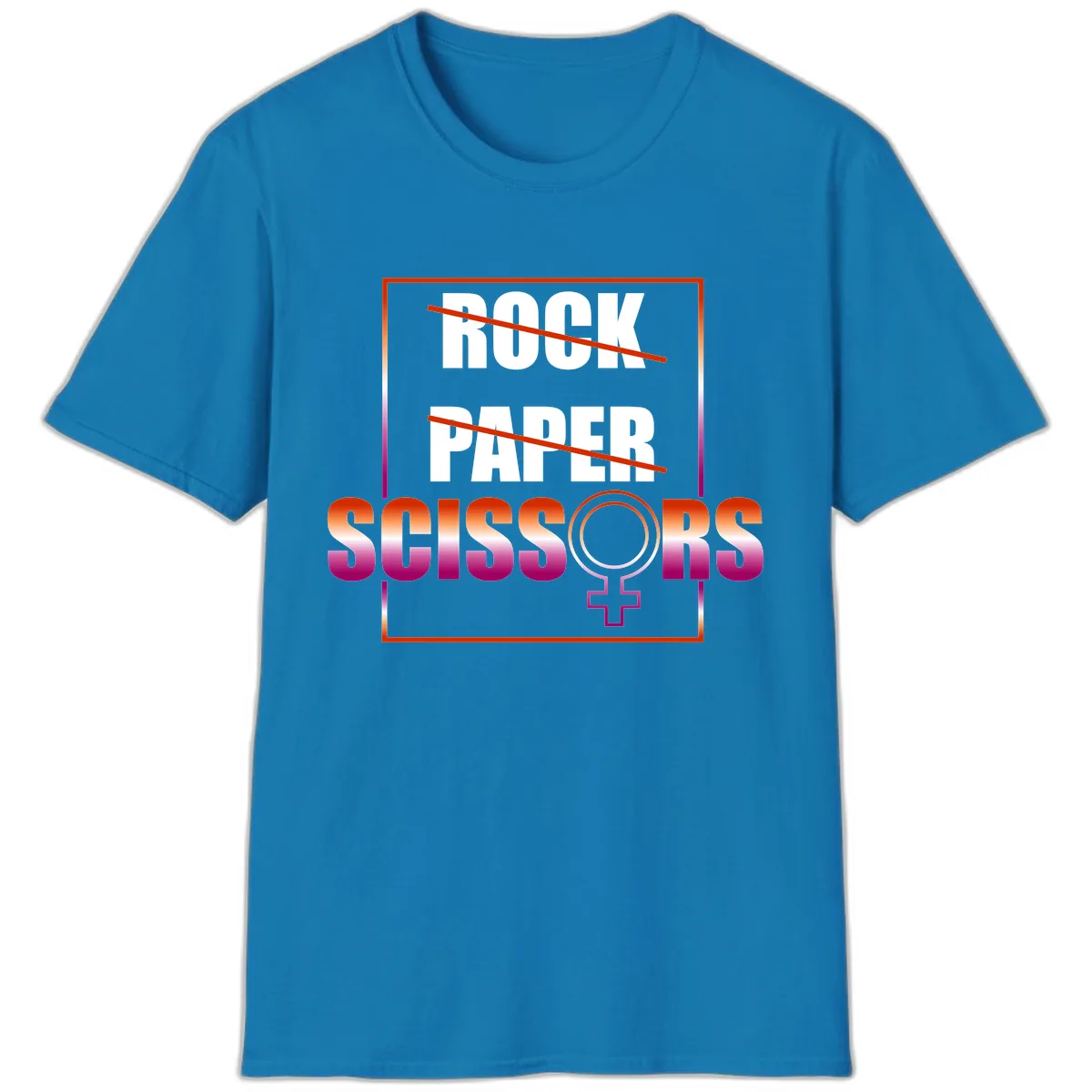 Rock Paper Scissors Pride T-Shirt in Sapphire