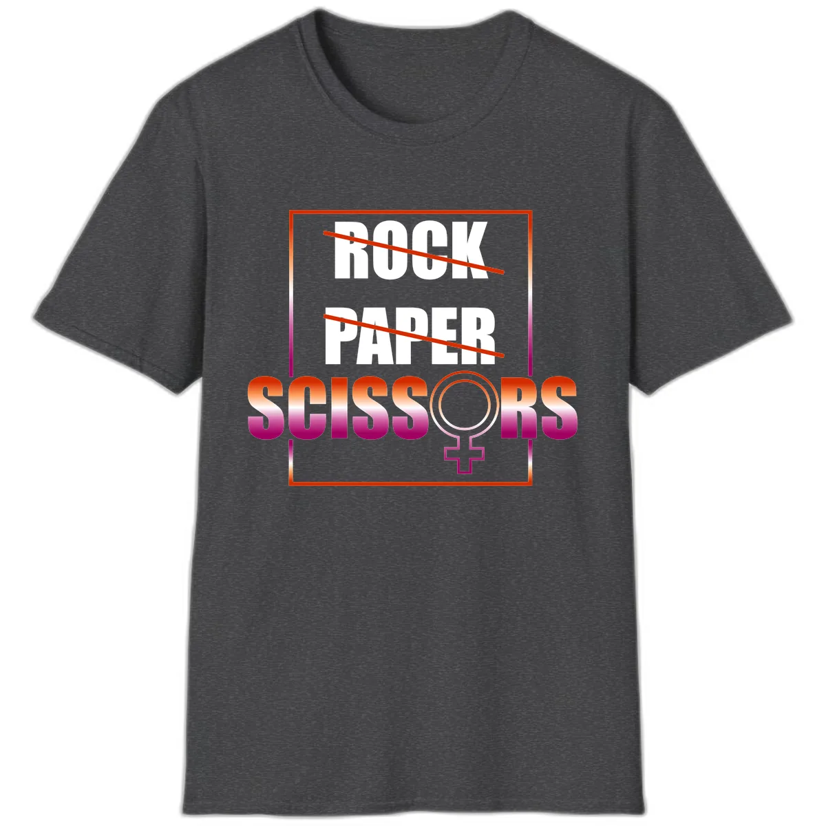 Rock Paper Scissors Pride T-Shirt in Dark Heather