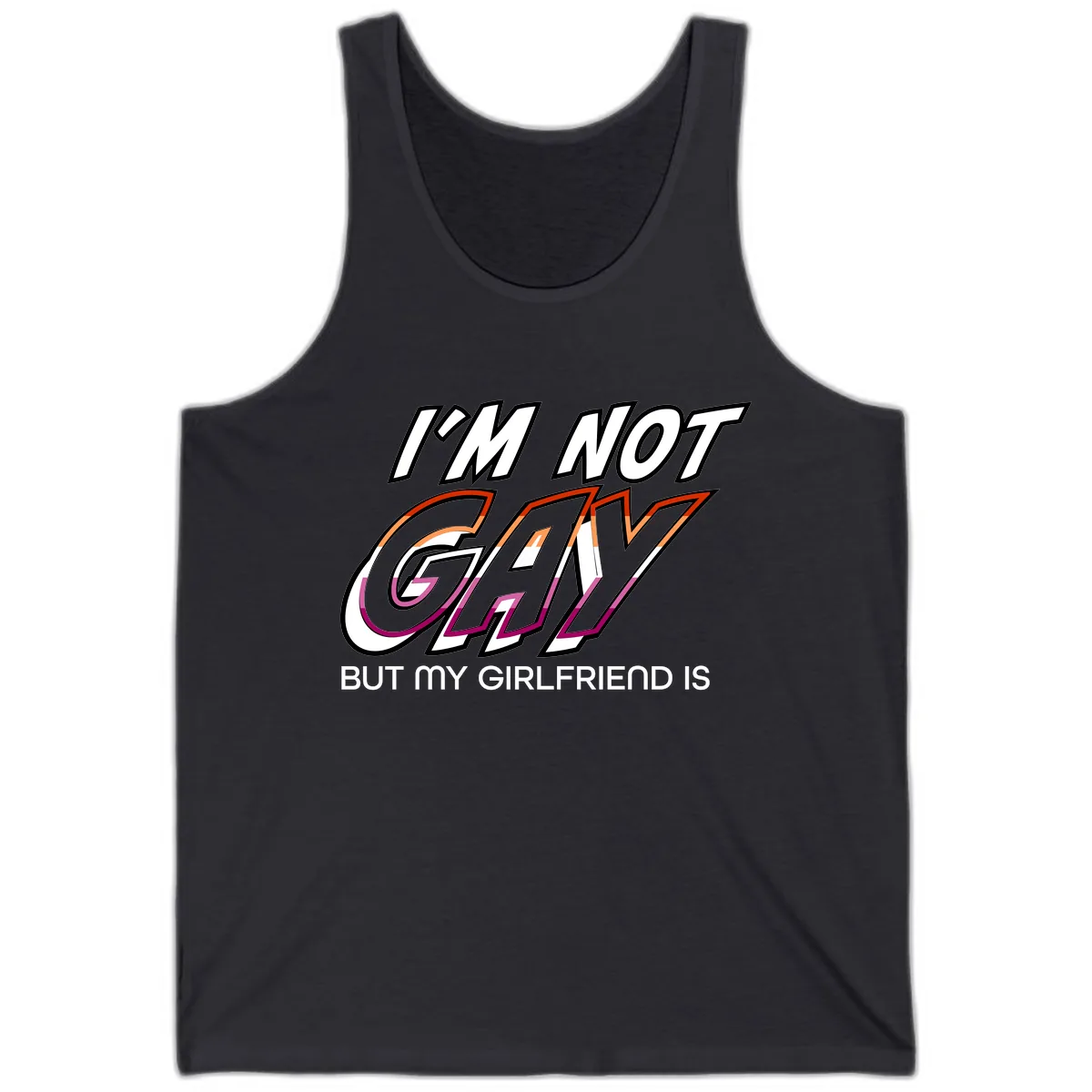 I'm Not Gay But My Girlfriend Is Tank in Dark Grey