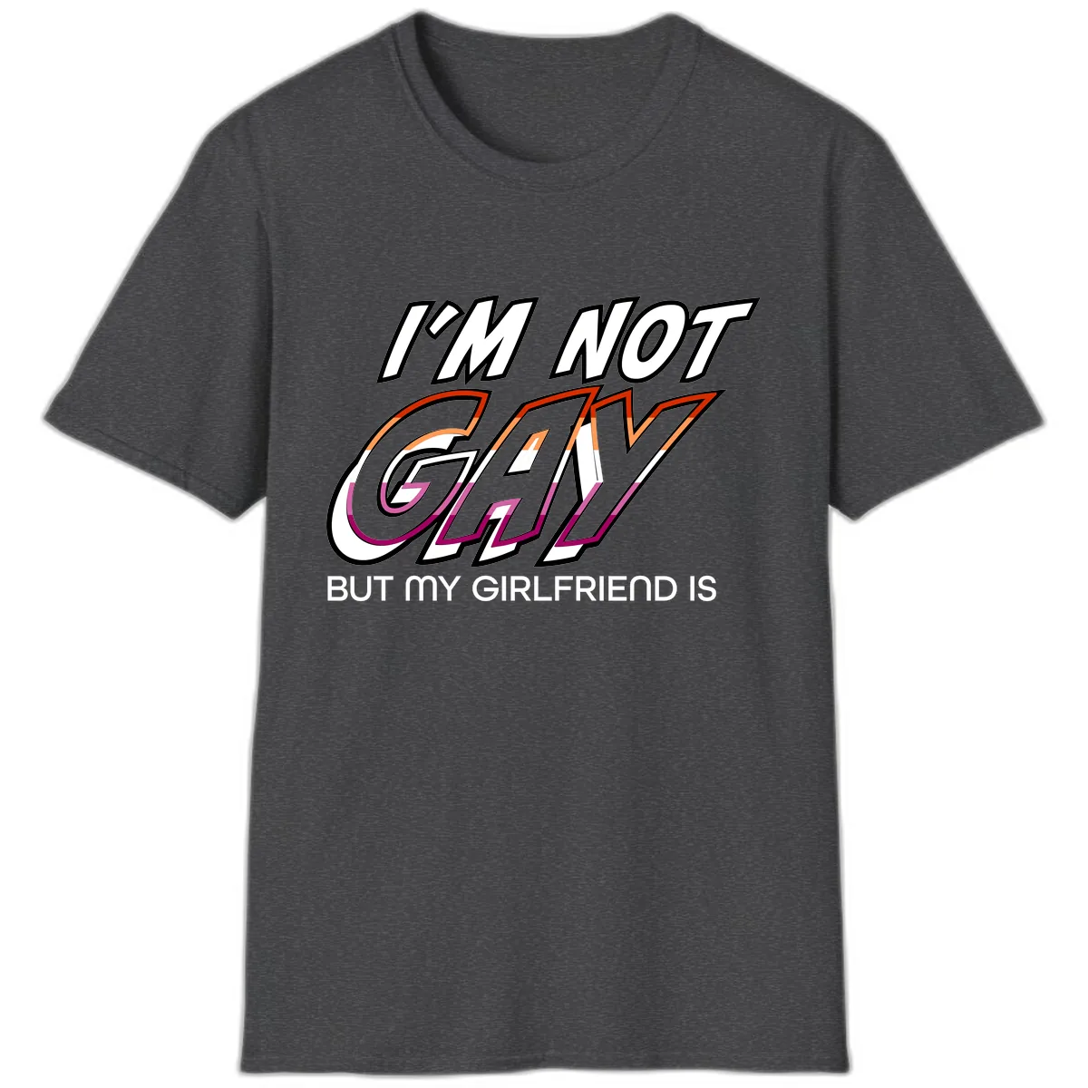 I'm Not Gay But My Girlfriend Is T-Shirt in Dark Heather