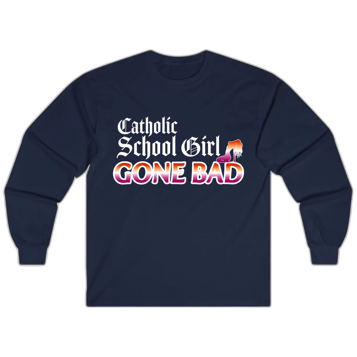 Catholic School Girl Gone Bad Long Sleeve in Navy