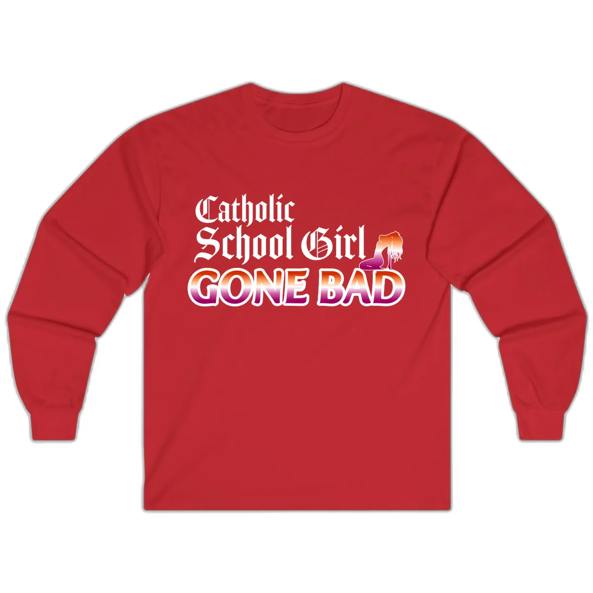Catholic School Girl Gone Bad Long Sleeve in Red