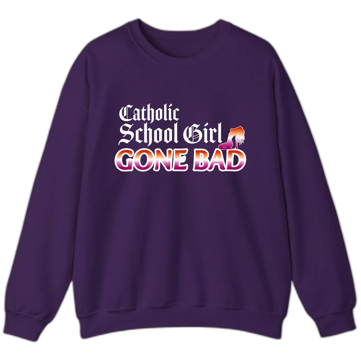 Catholic School Girl Gone Bad Sweatshirt in Purple
