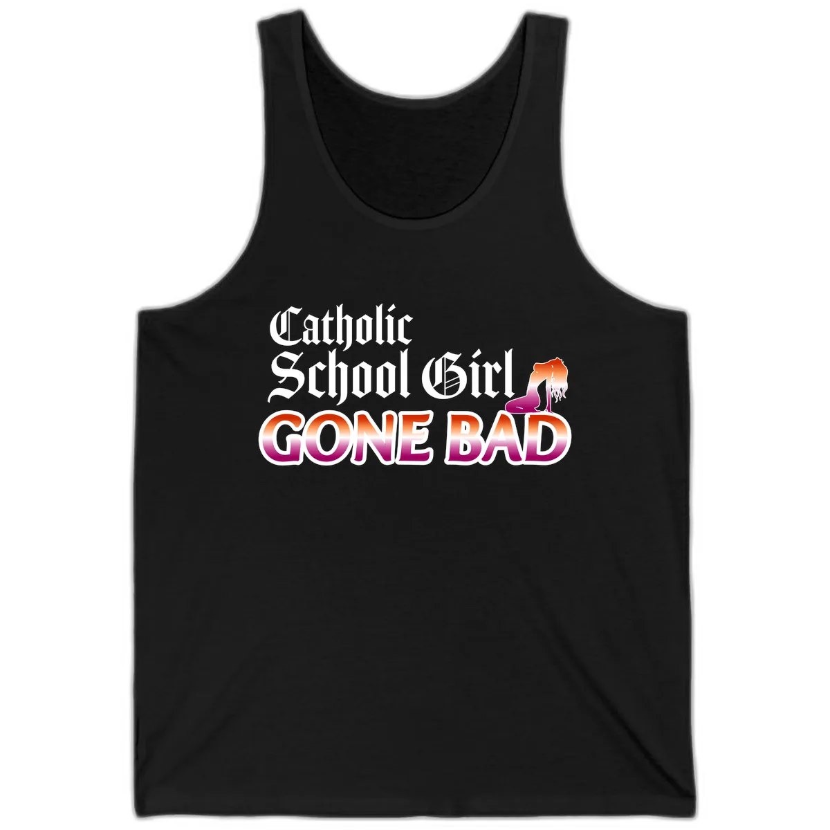 Catholic School Girl Gone Bad Tank in Black