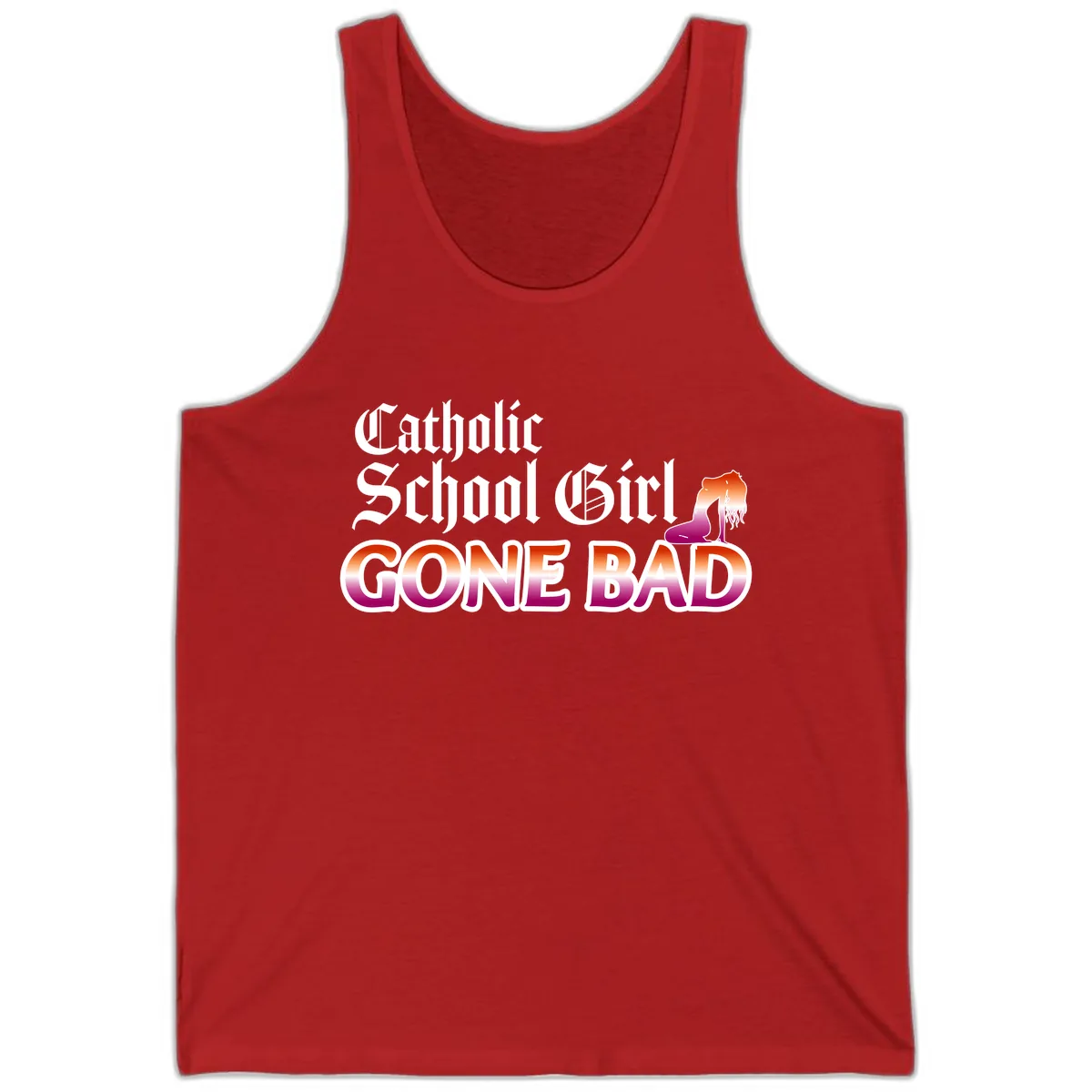 Catholic School Girl Gone Bad Tank in Red
