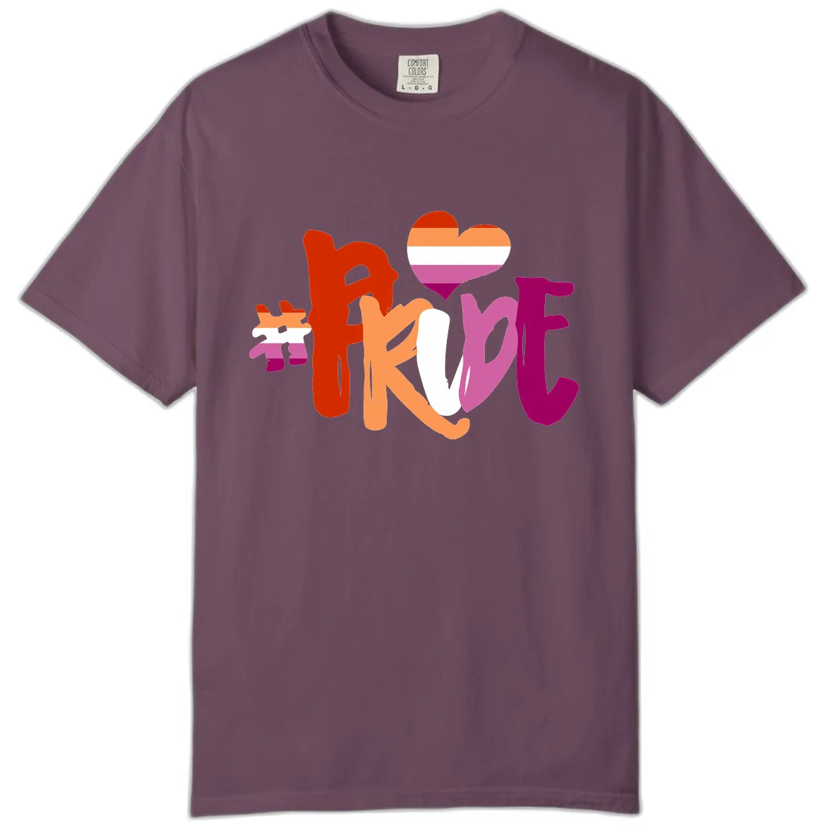 Love Pride Heart Flag Design Comfort Color in Berry