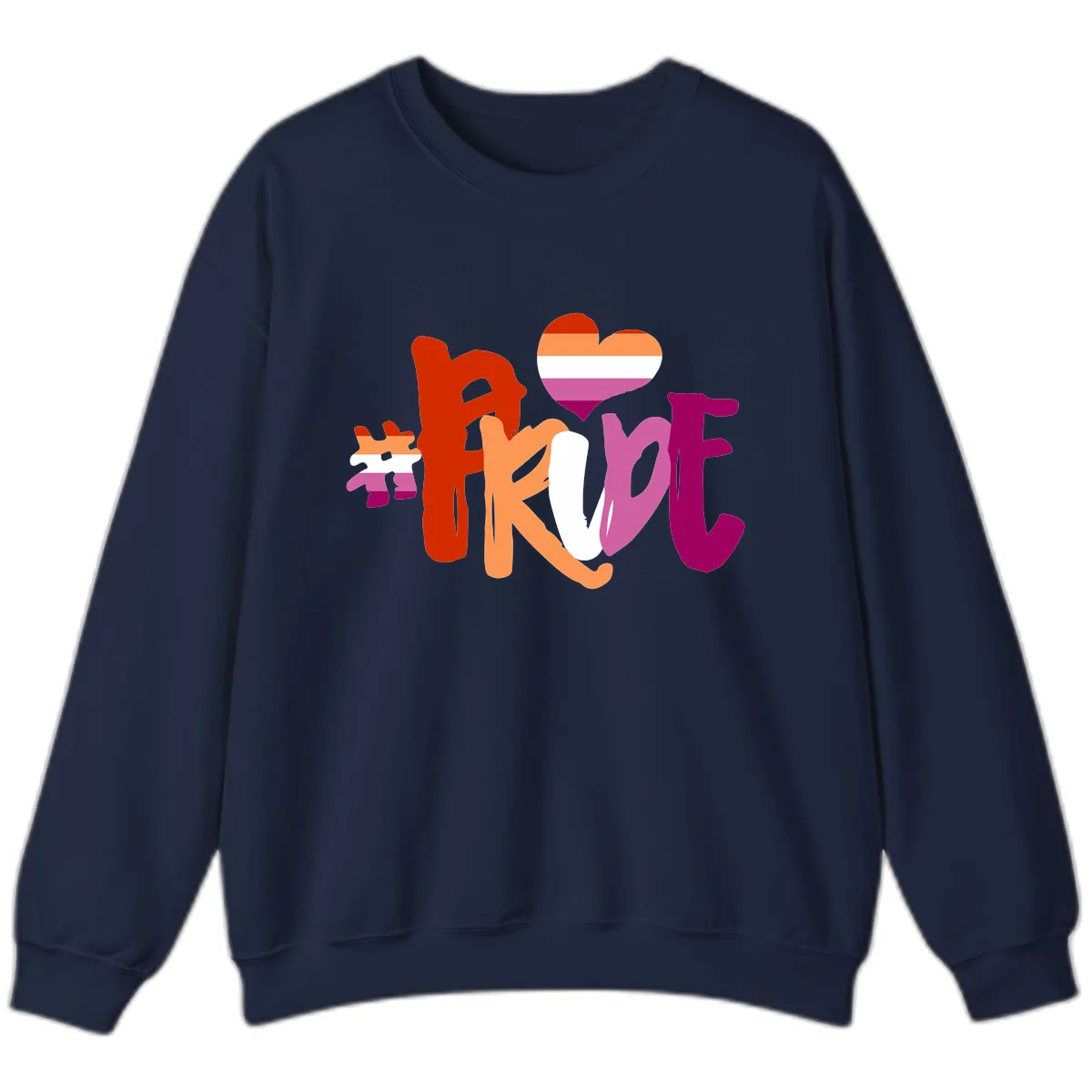 Love Pride Heart Flag Design Sweatshirt in Navy