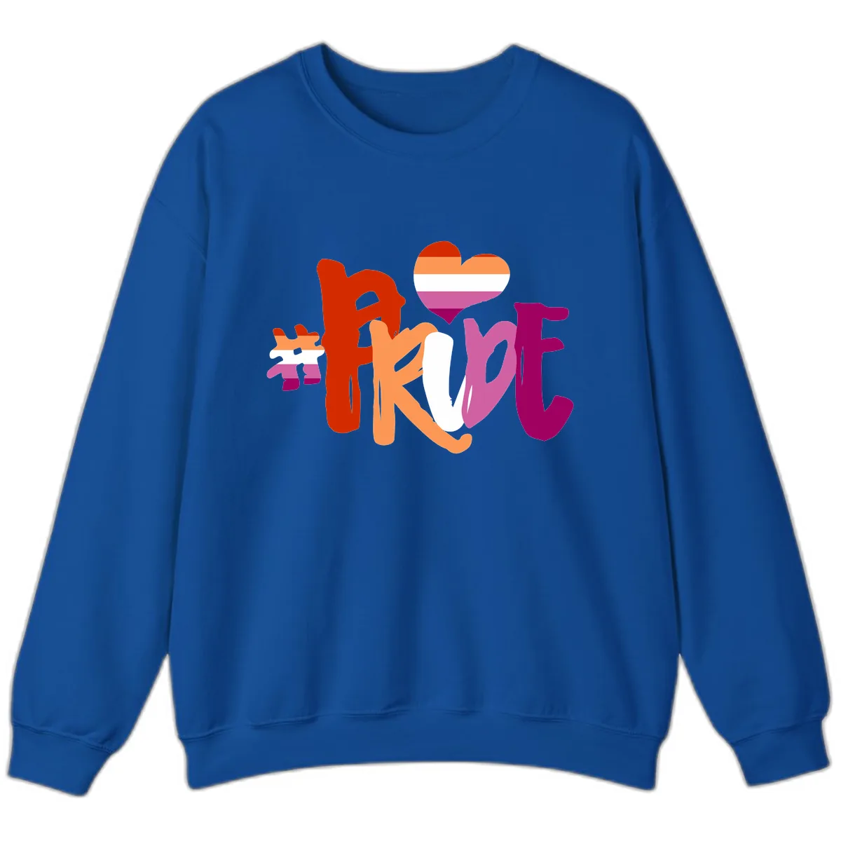 Love Pride Heart Flag Design Sweatshirt in Royal