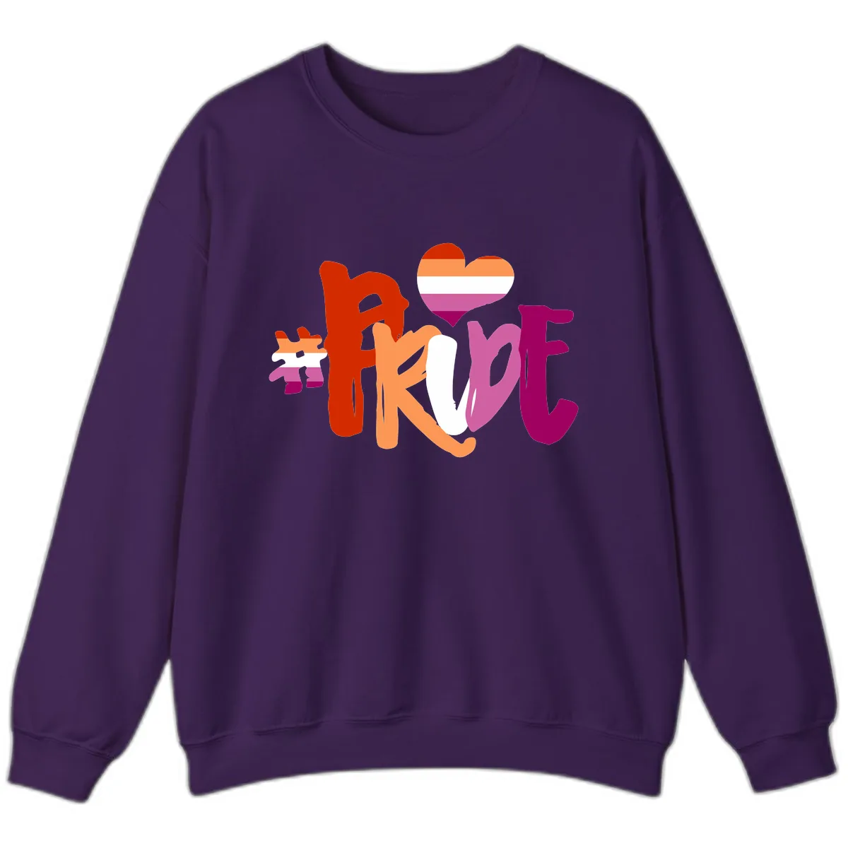 Love Pride Heart Flag Design Sweatshirt in Purple