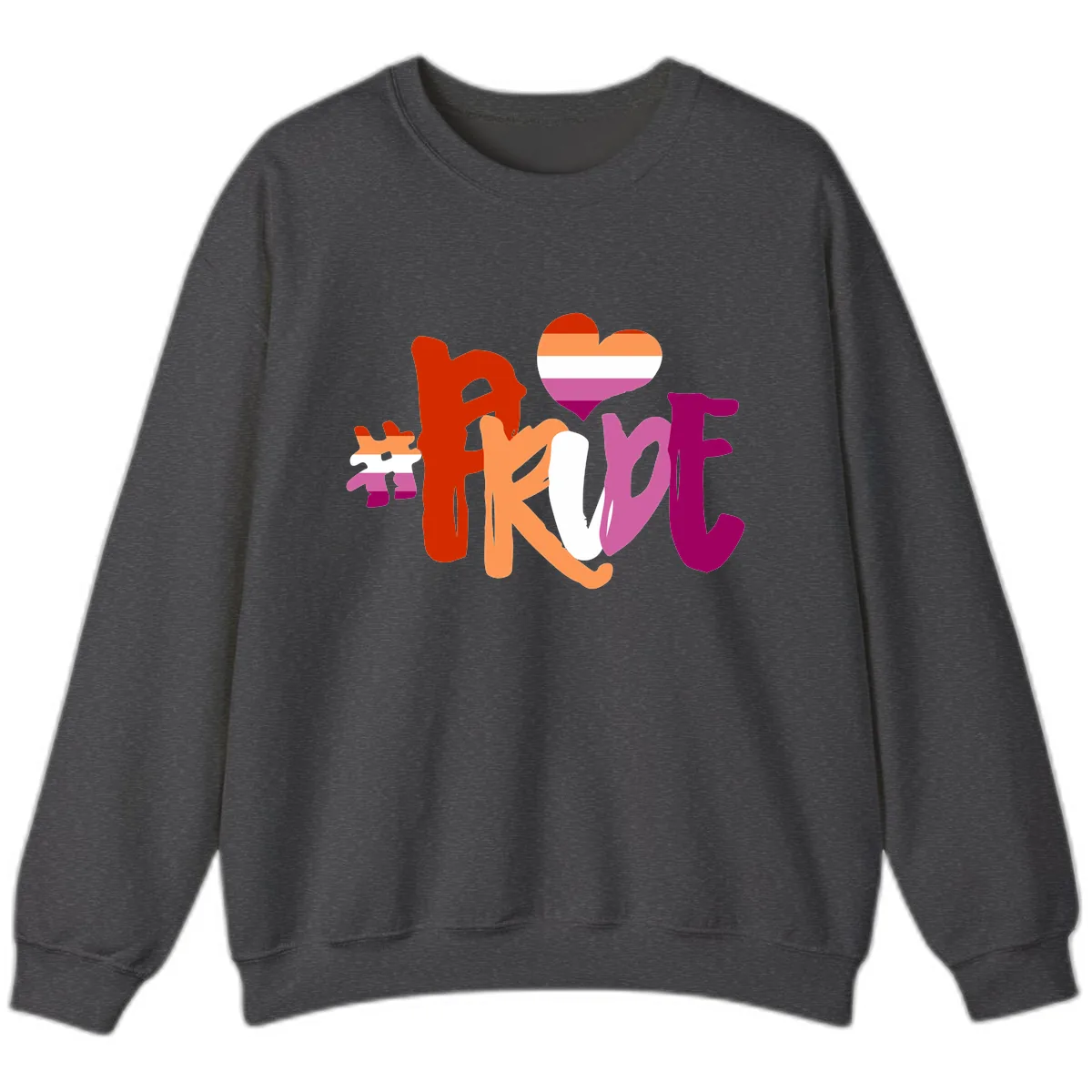 Love Pride Heart Flag Design Sweatshirt in Dark Heather