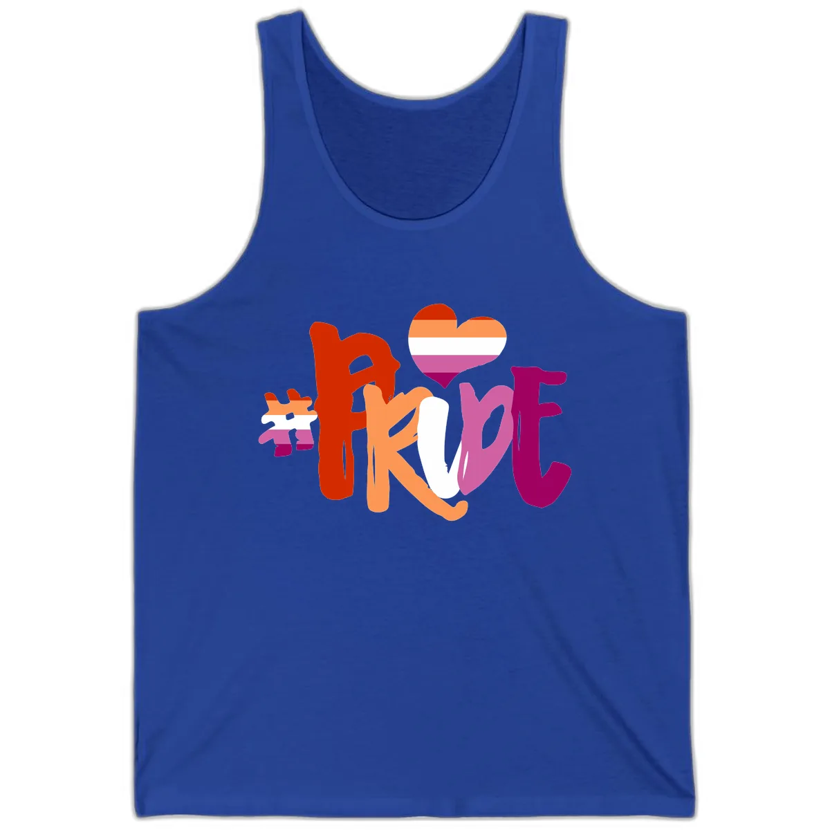 Love Pride Heart Flag Design Tank in True Royal