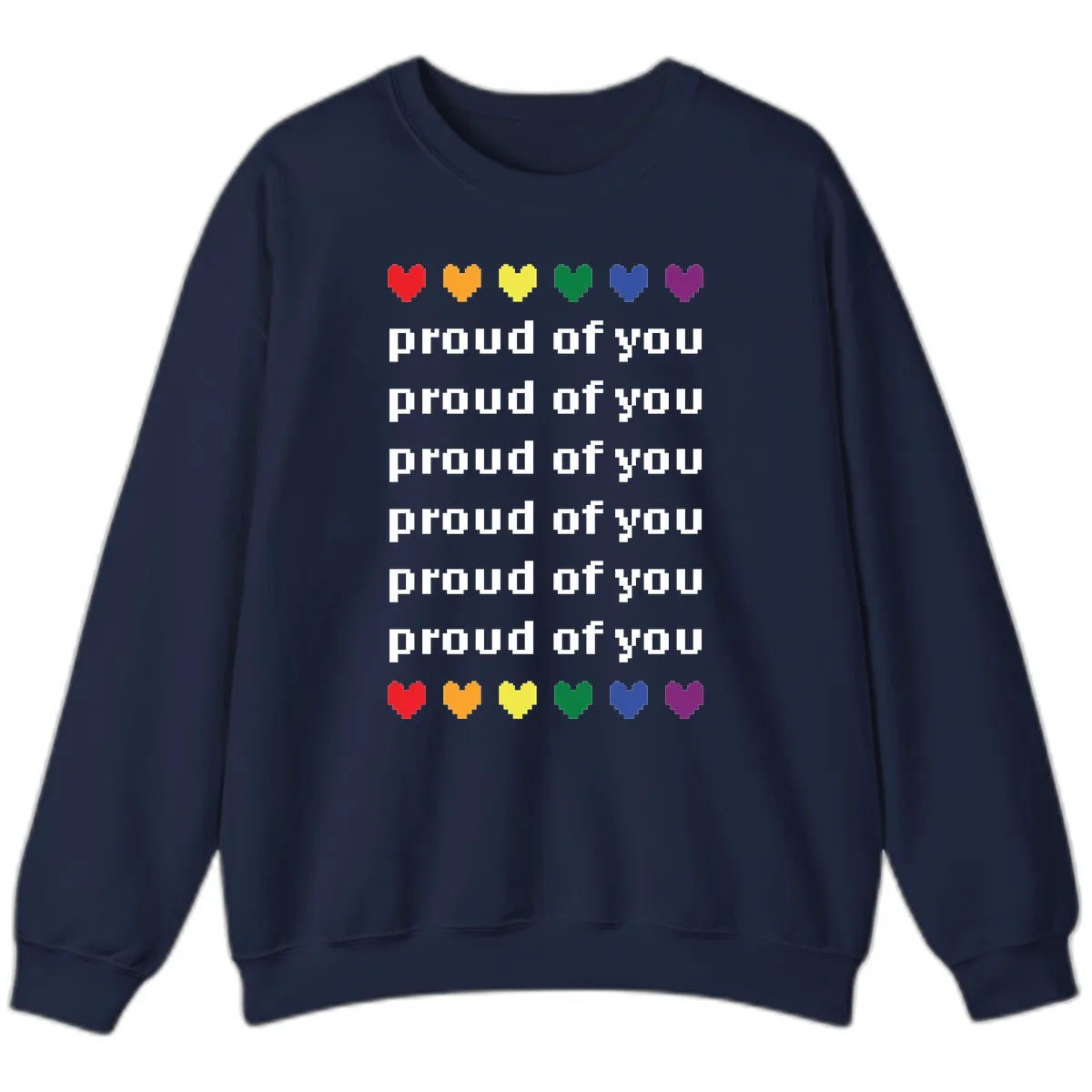 Proud Of You Rainbow Hearts Sweatshirt in Navy
