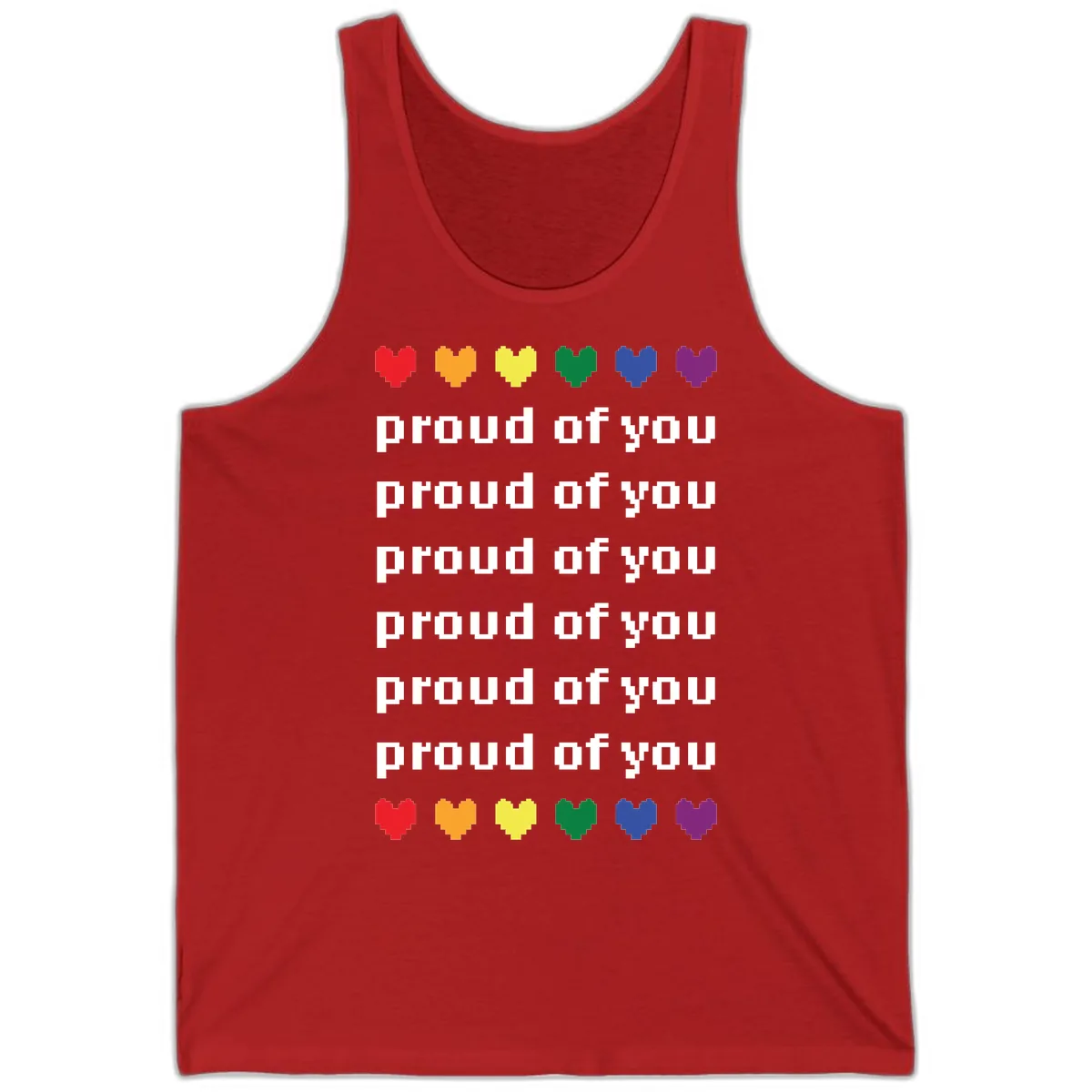 Proud Of You Rainbow Hearts Tank in Red