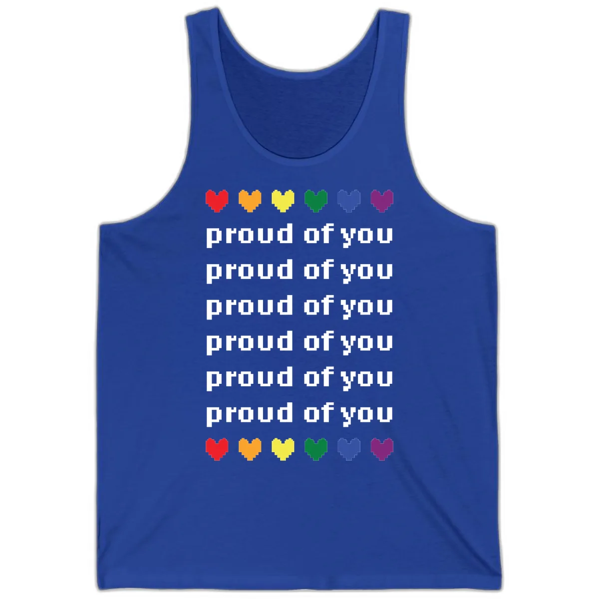 Proud Of You Rainbow Hearts Tank in True Royal