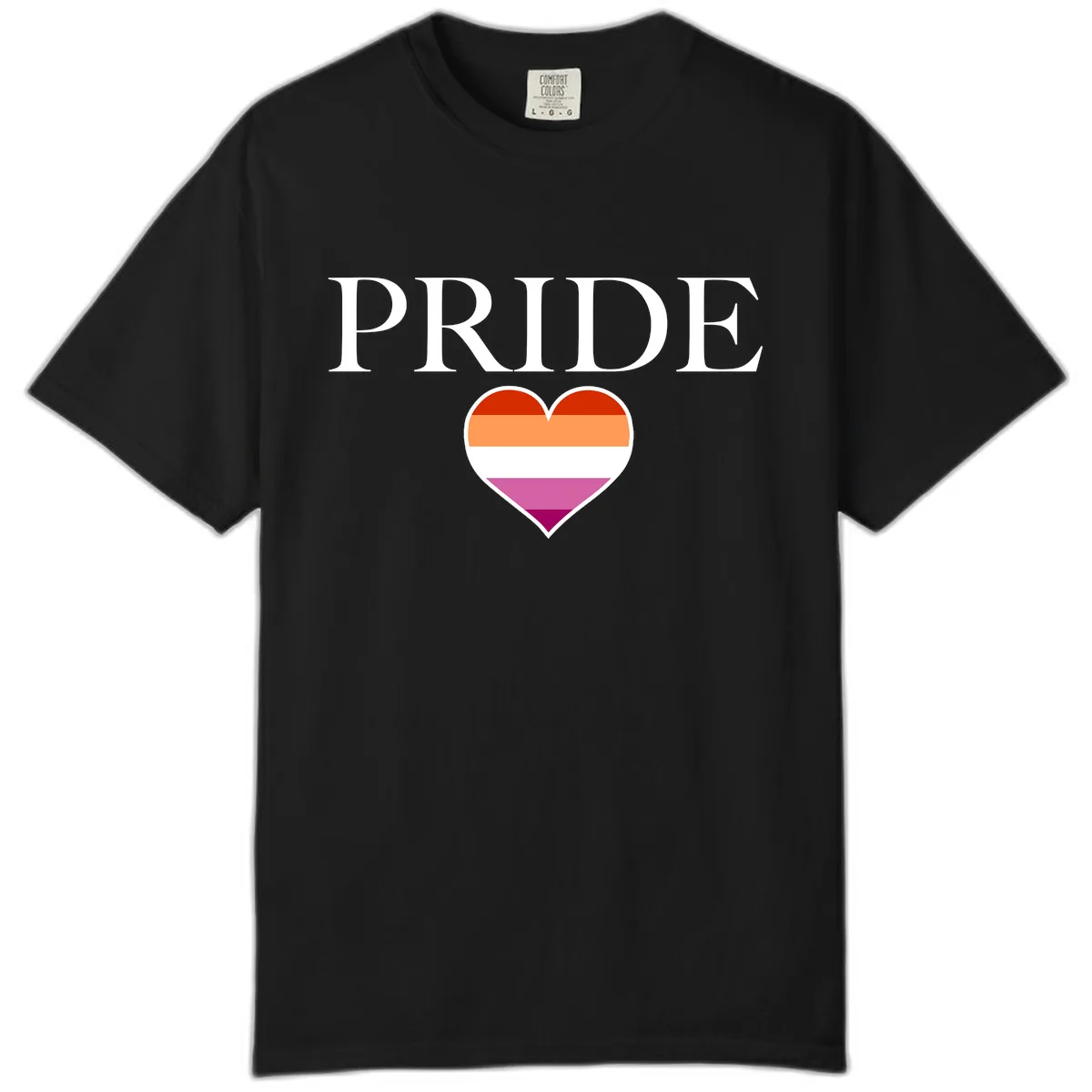 Pride Heart Flag Design Comfort Color in Black