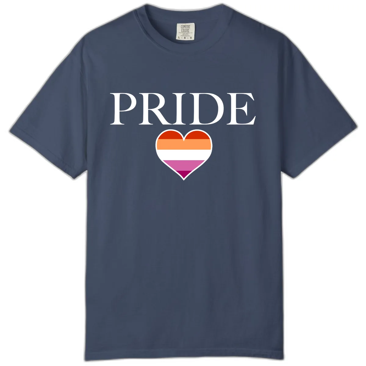 Pride Heart Flag Design Comfort Color in Midnight